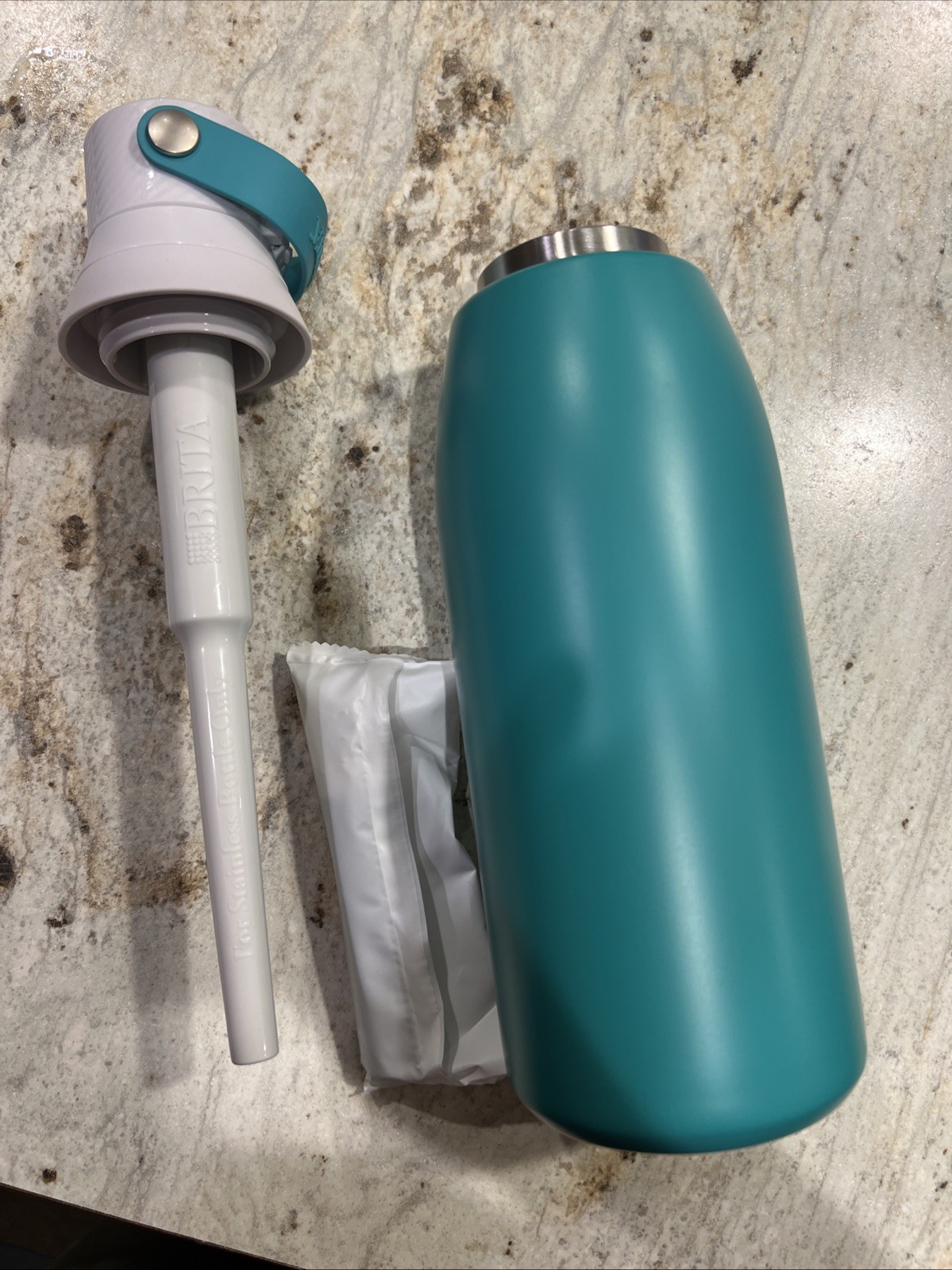 Brita Insulated Filtered Water Bottle with Straw, Reusable, Stainless Steel M