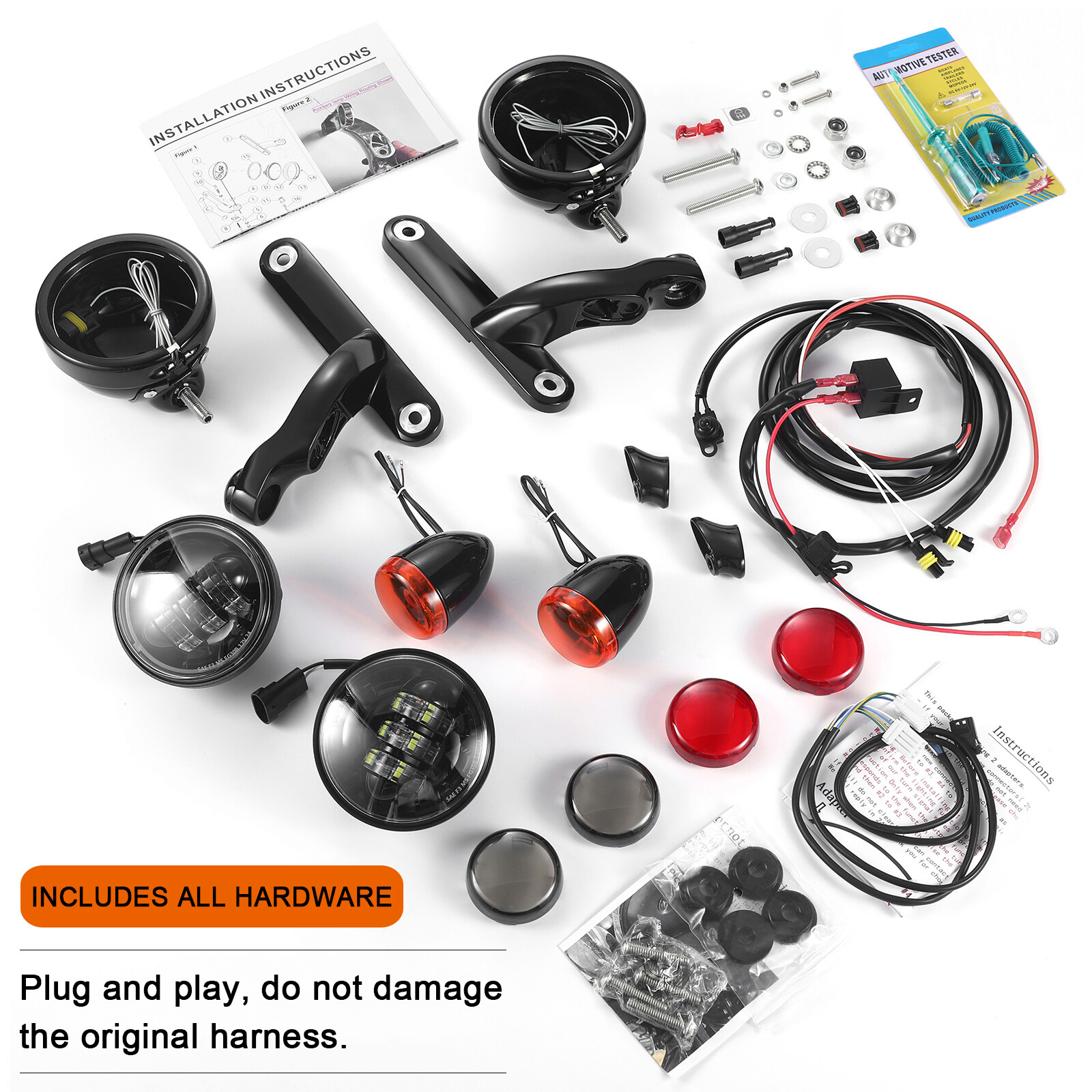 4.5" LED Passing Light Brackets for Harley Road Glide (2008-2025)