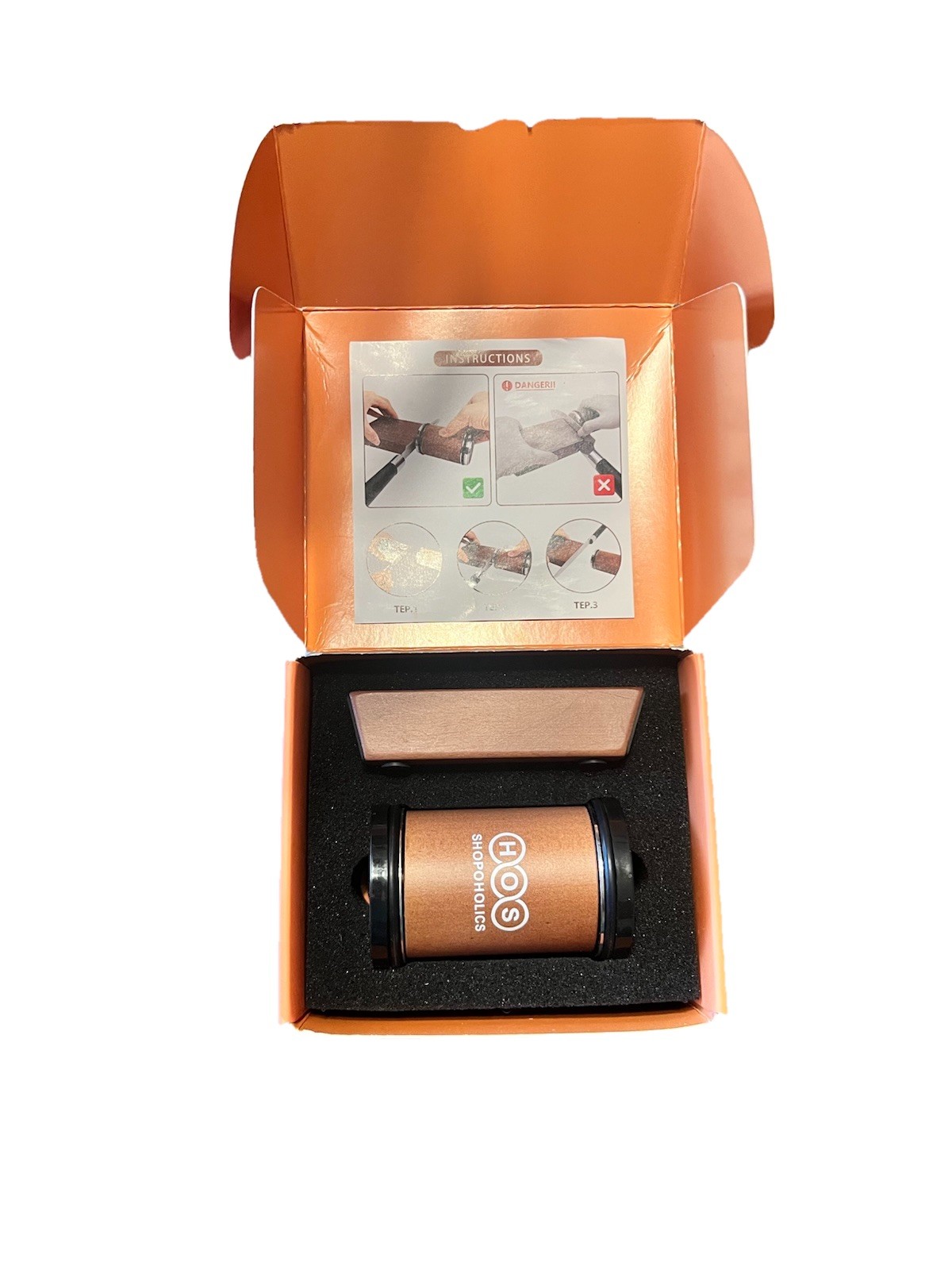 HOS Shopoholics Manual Knife Sharpening Angle Guide Set Metal Brown Black