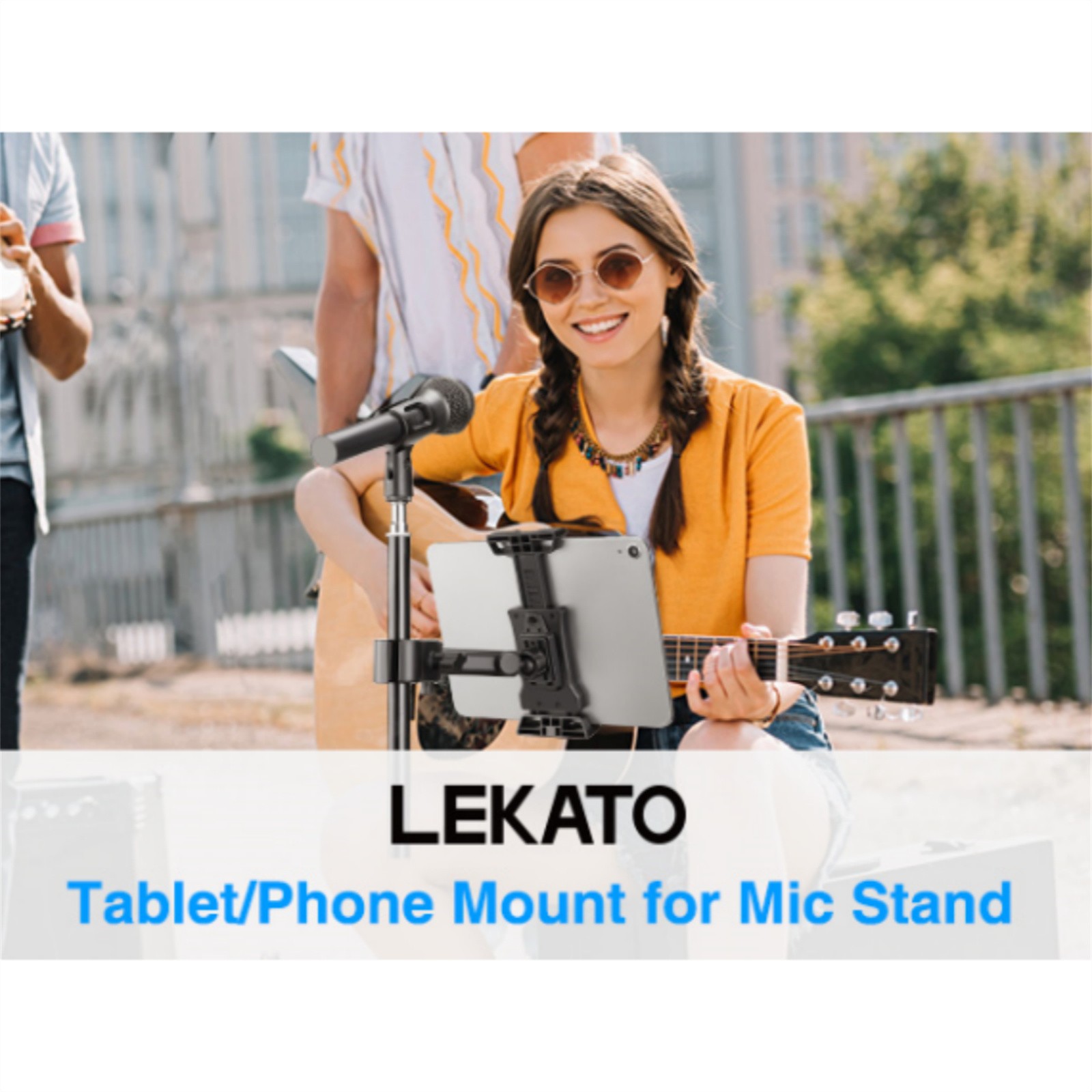 Mic Stand Adjustable Microphone Phone Holder Mount iPad iPhone All 4.7-13.5 Inch