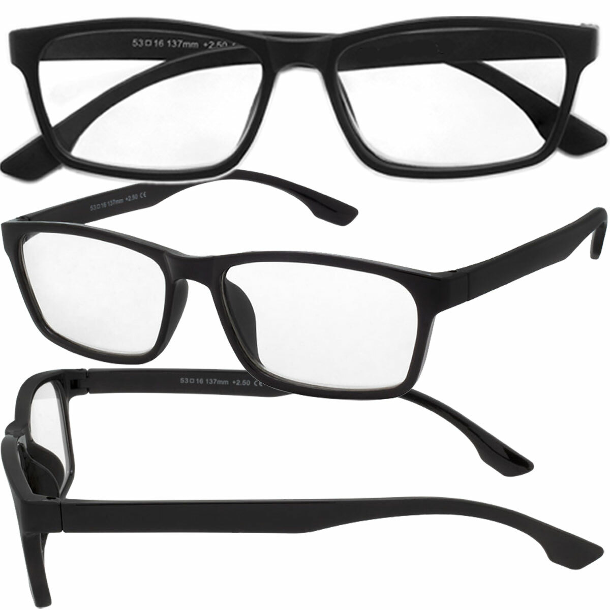 Mens Womens Reading Glasses 8 PACK Square Frame Readers Unisex Style Specs NEW