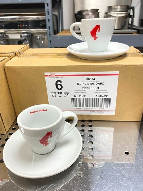 Espresso/ Julius Meinl White ME01-3B / Porcelain 6 Cups & 6 Plates  Set / 2.9 Oz