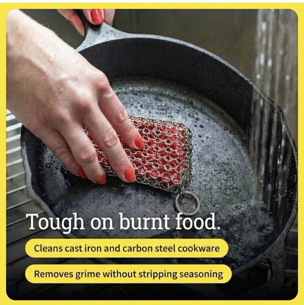 LODGE Cast Iron ChainMail Scrubbing Pad / ACM1OR41 / for cleaning cast iron pans