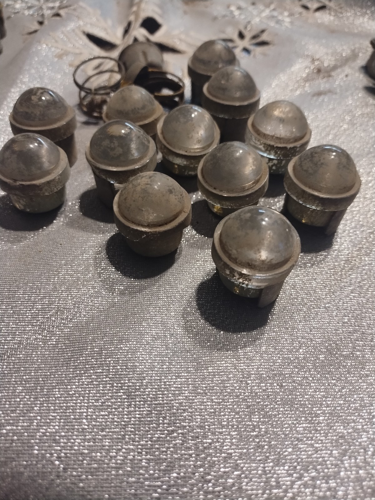 12 ANTIQUE Vtg CLEAR GLASS CAT’S EYE ROAD SIGN Stop RR REFLECTORS