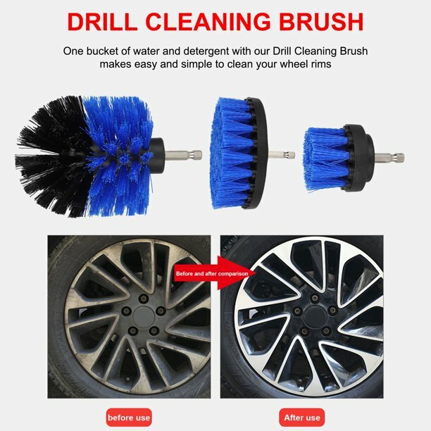 Drill Brushes Set 3Pcs Tile Grout Power Scrubber Cleaner Spin Tub Shower Wall