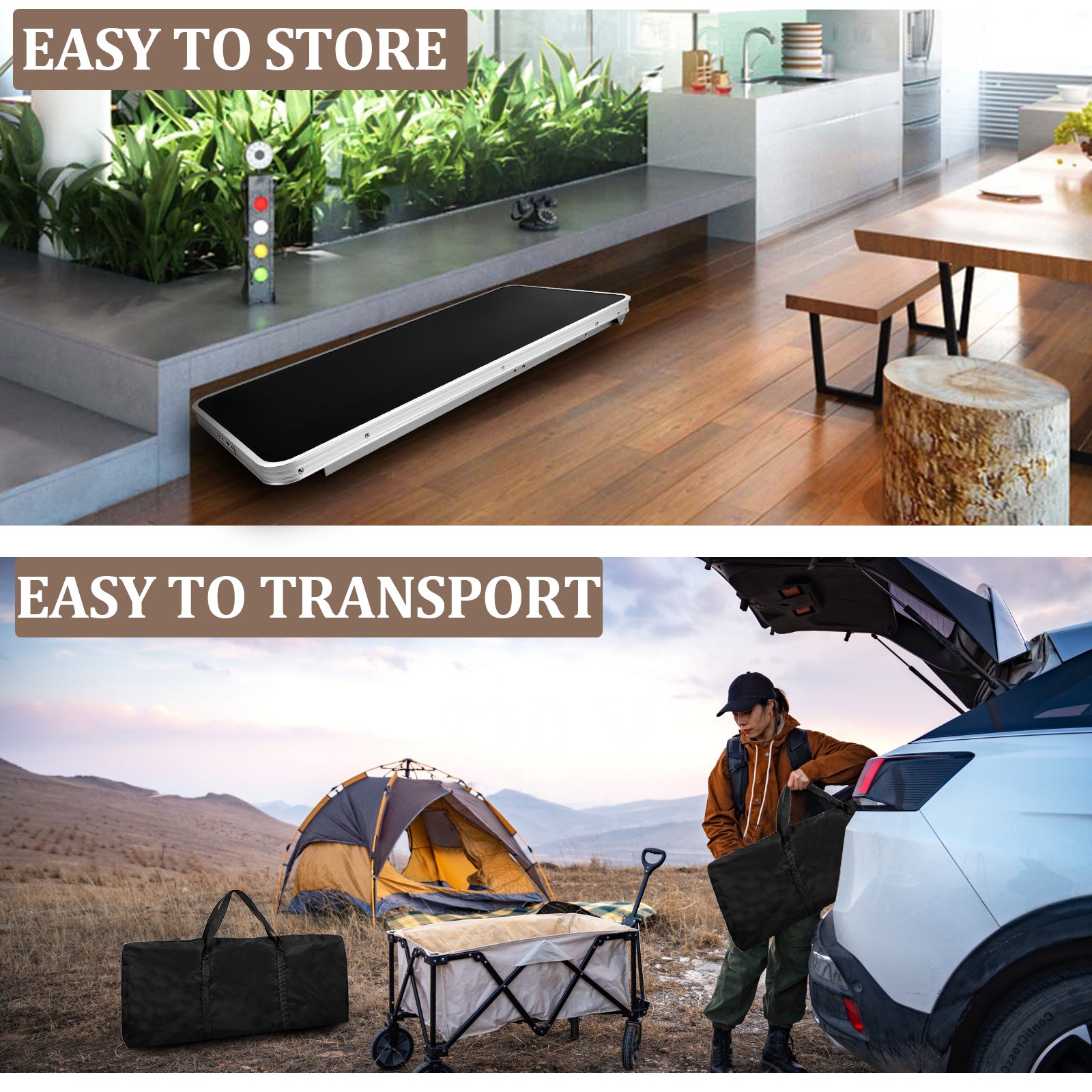 Folding Portable Bar Table, Foldable Pop-Up Bar with Carrying Bag & Black Skirt