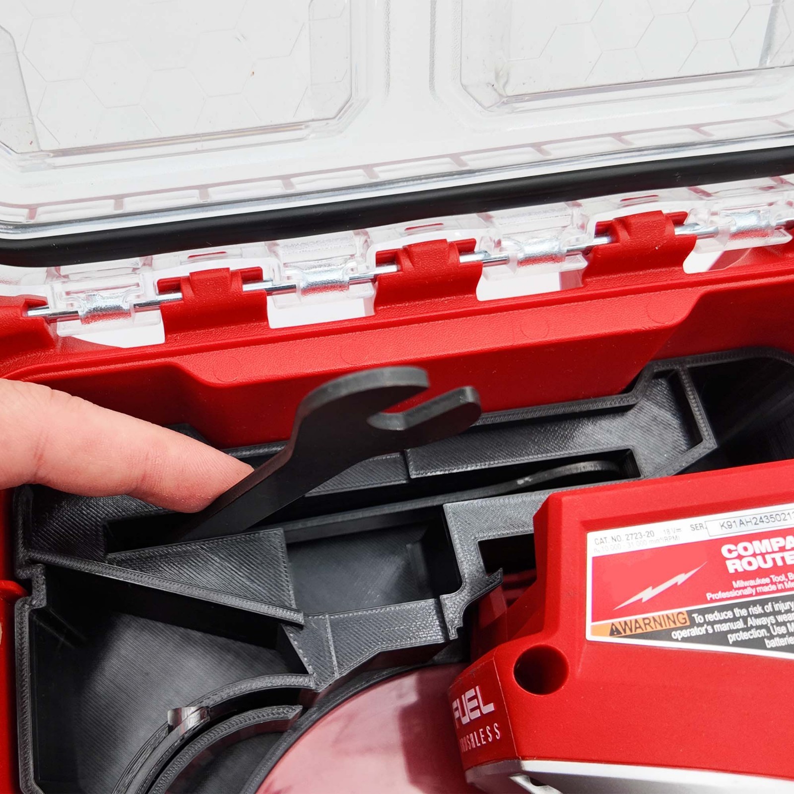 M18 Router Organizer for Milwaukee Compact Packout insert 2723-20