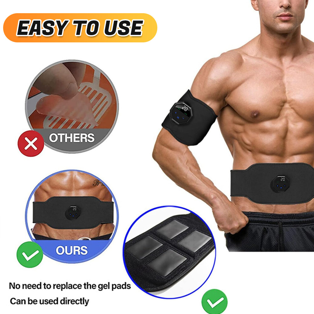 Abdominal Toning Belt Abs Training EMS Electric Muscle Stimulation Rechargeable