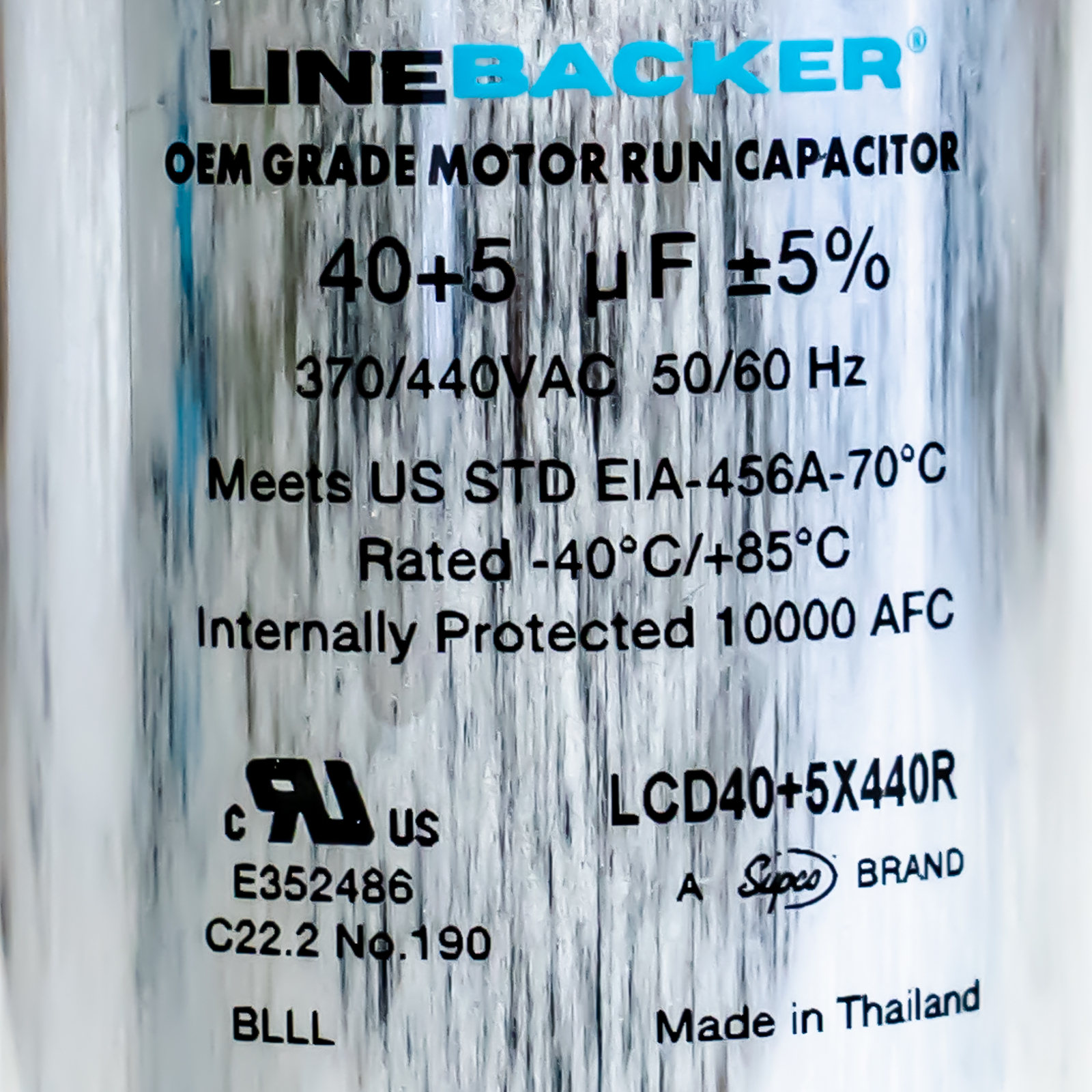 Supco Capacitor Round Dual Run 40 + 5 uf mfd 370/440 Volts for HVAC Motors