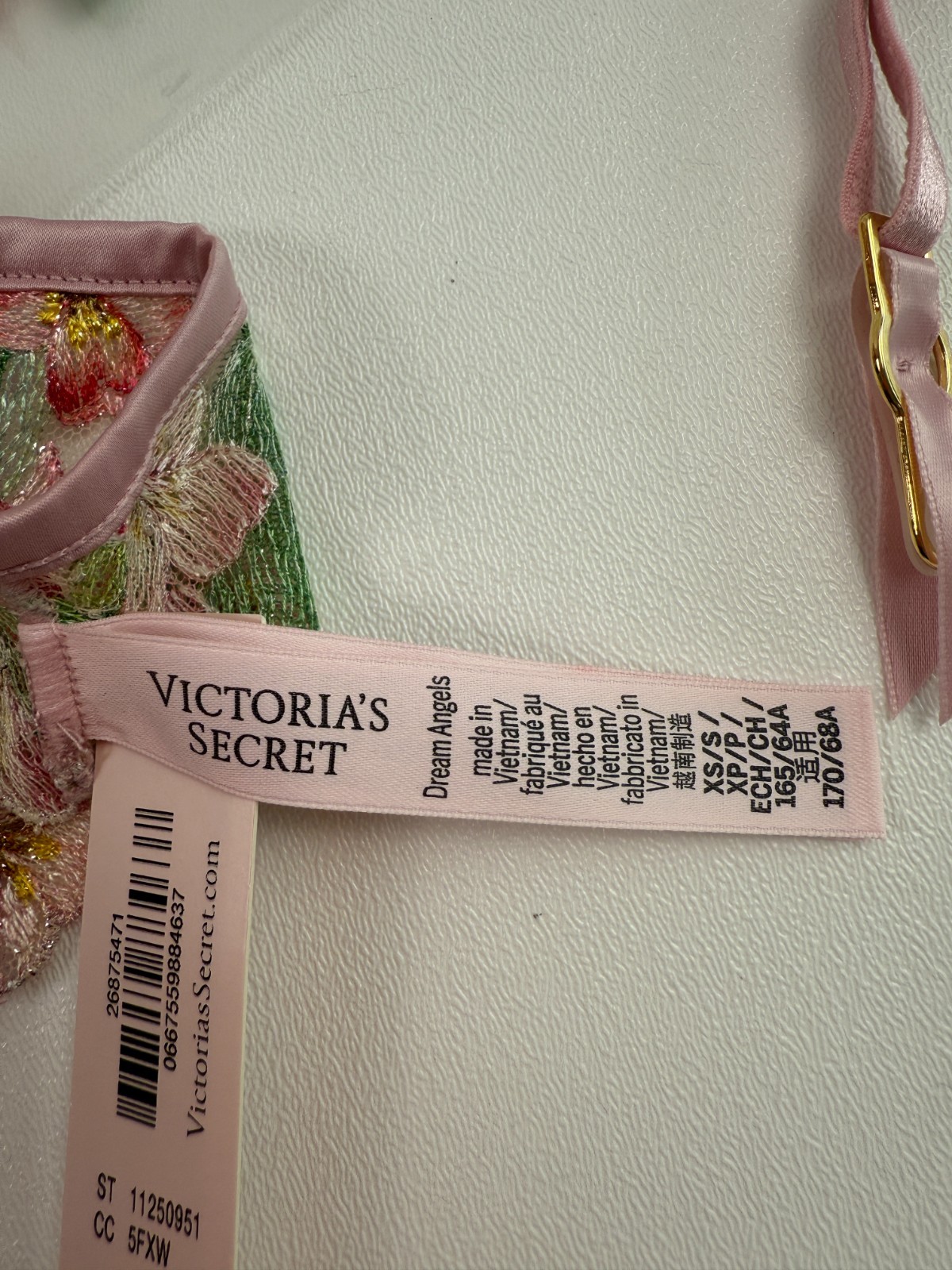 Victoria Secret Floral Embroidered Garter Belt Multicolor Size XS/S NWT