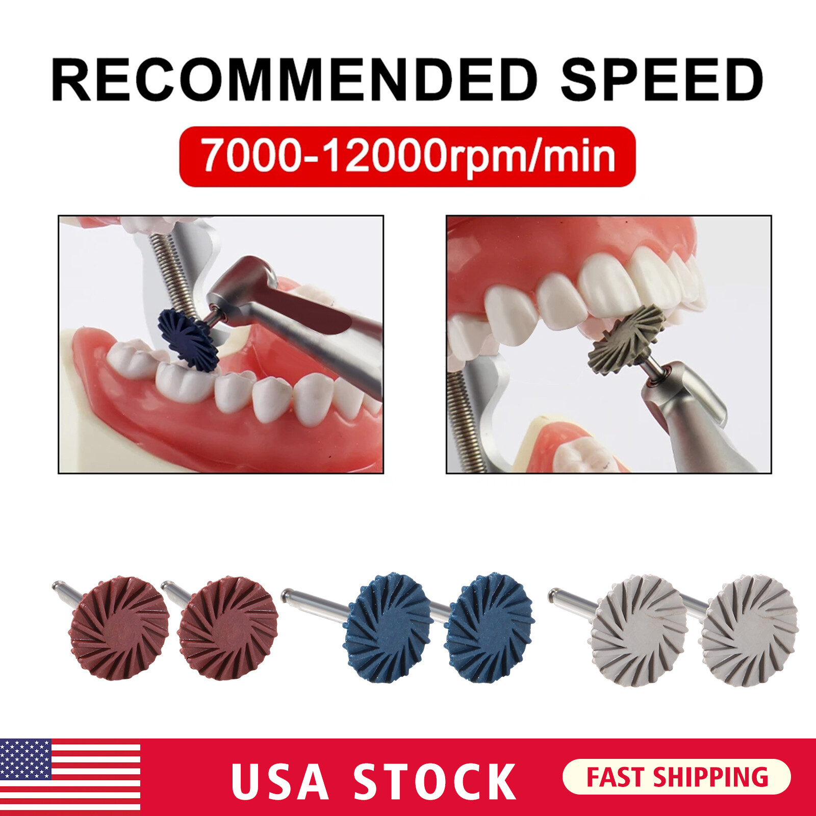 6Pcs Dental Composite Polishing Diamond System RA Disc 14mm Wheel Kit SANDENT po