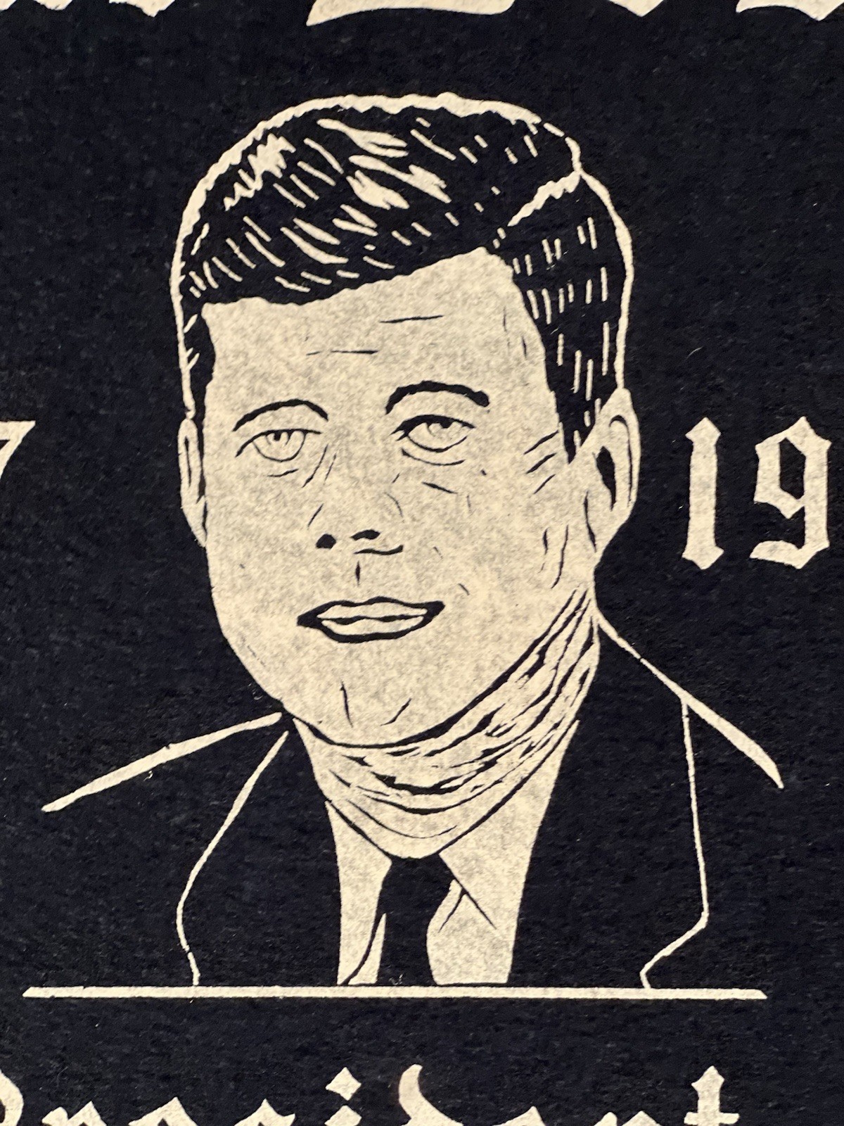 Vintage 1960’s JFK & Martin Luther King Civil Rights Memorial Felt Banner 2 Side