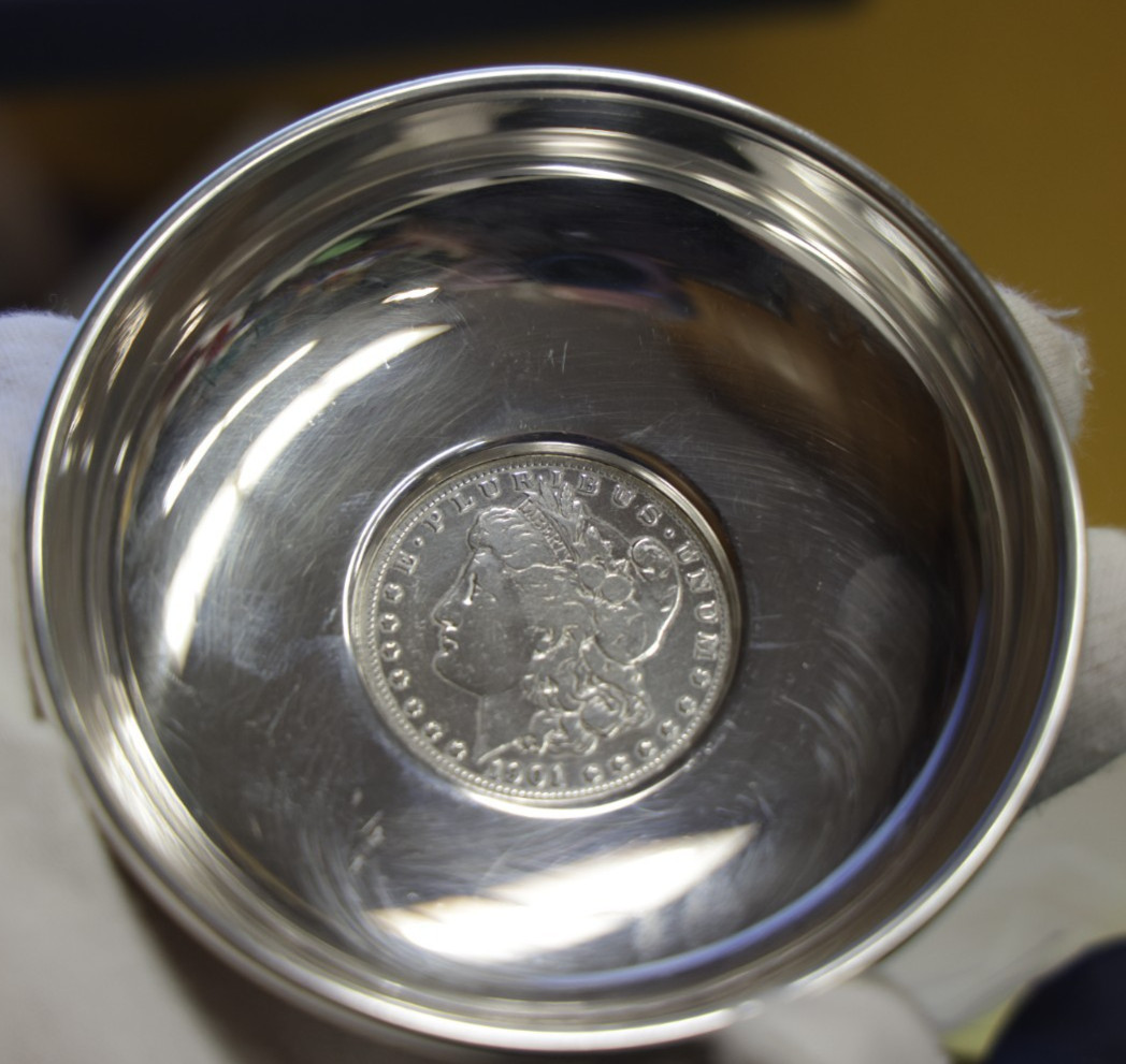Antique Baldwin & Miller B&M 1901 S  Morgan $1Sterling Bowl/Trinket Dish #762