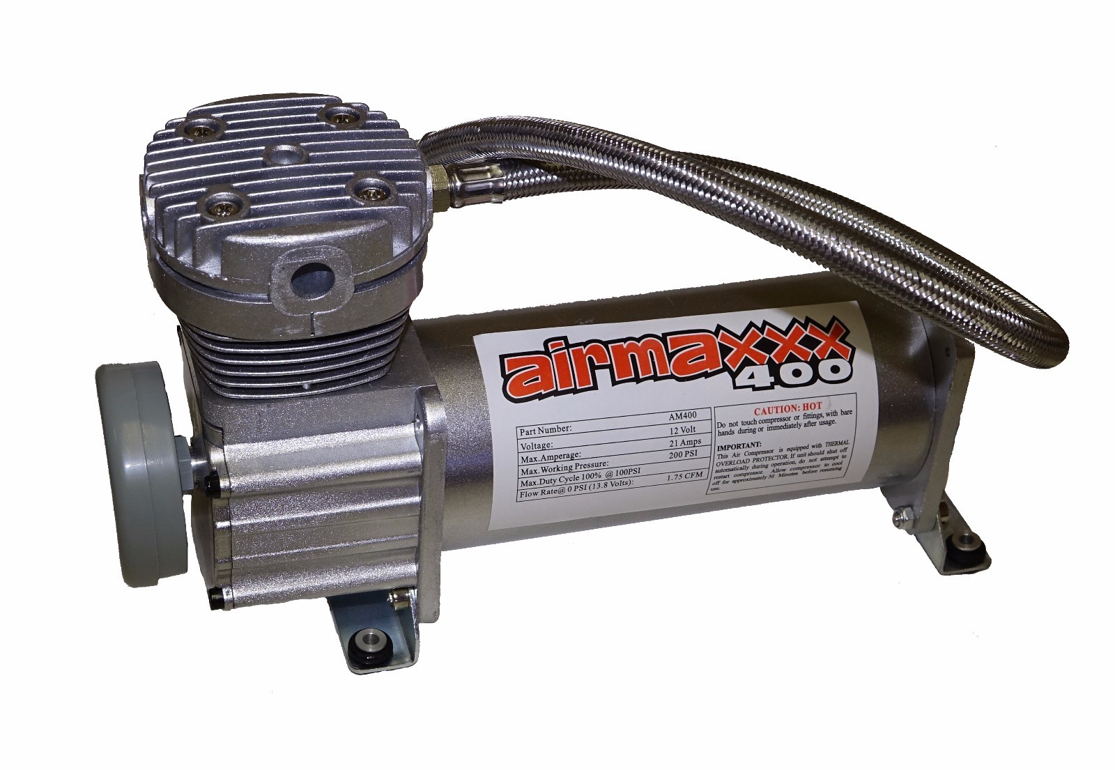 airmaxxx 400 Pewter Air Compressor For Air Suspension Bag System 200 psi Max
