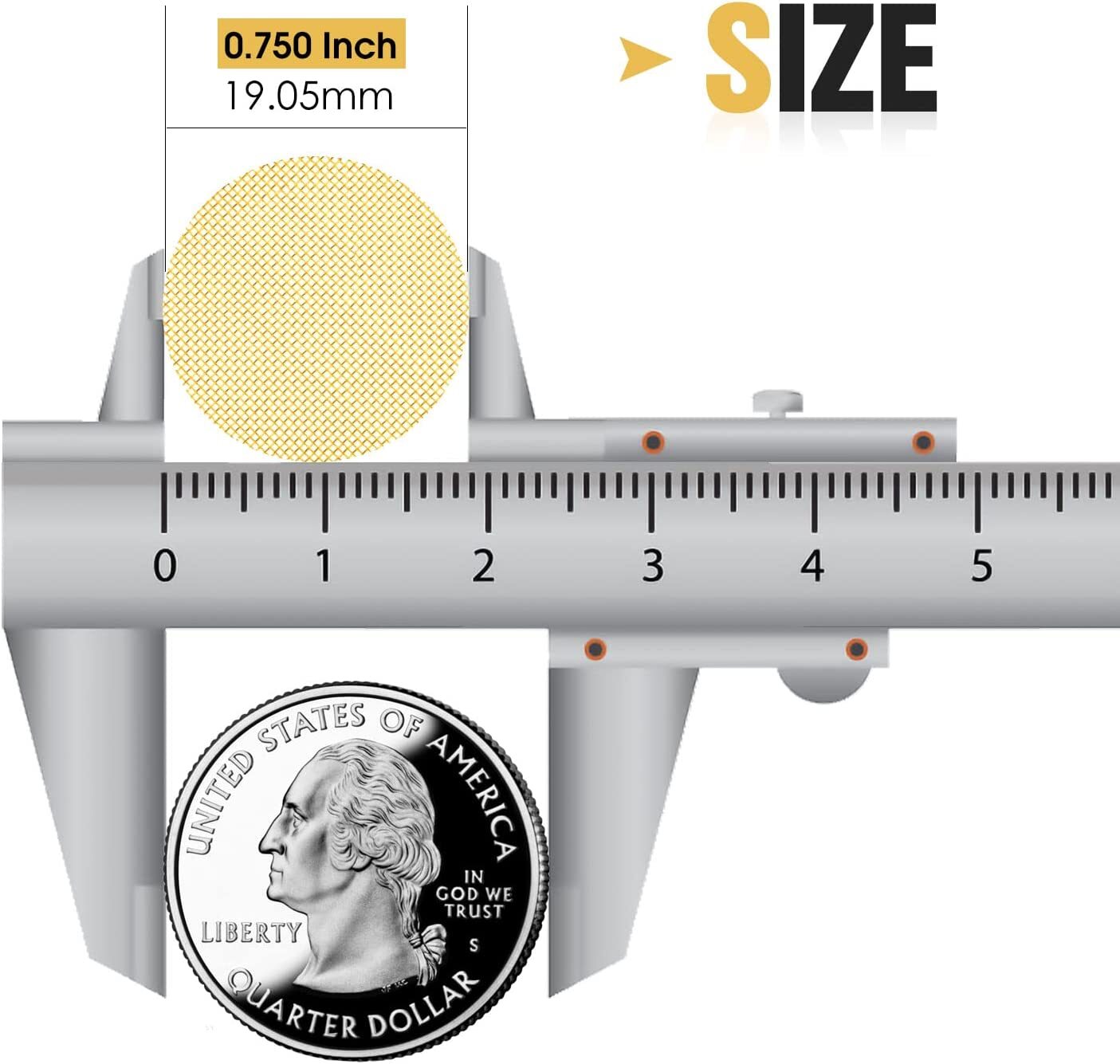 200Pcs Brass Pipe Screens 3/4" Heavy Duty High-Quality Round Filter Mesh Gold US