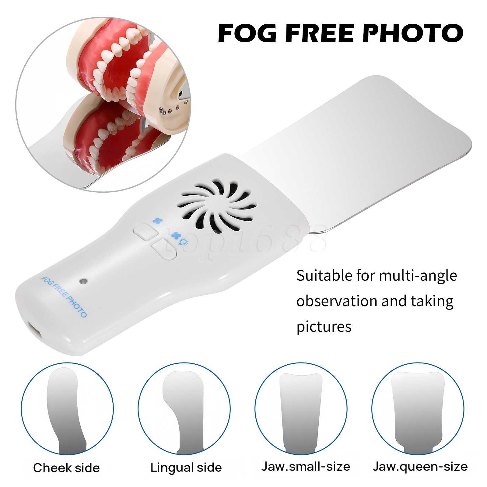 Dental Occlusal Mirror Fog Free LED Intra Oral Photo System Reflector 4*Mirror