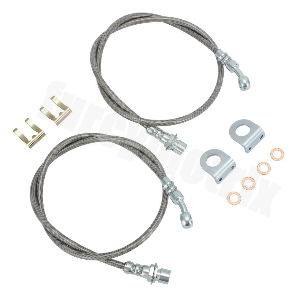 For 99-07 Silverado Sierra 1500 Stainless Steel Extended Brake Lines Left Right