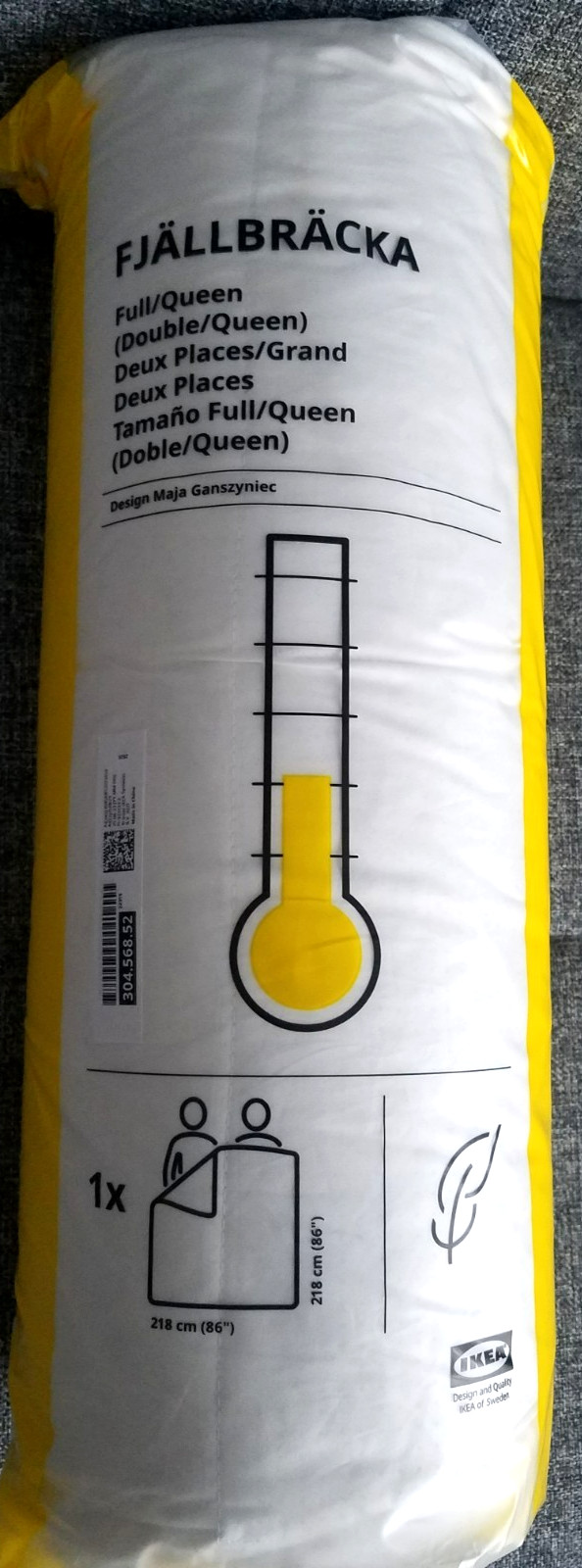 IKEA Fjallbracka 75% Duck Down Fill Duvet Insert Comforter Size Queen 86'' x 86