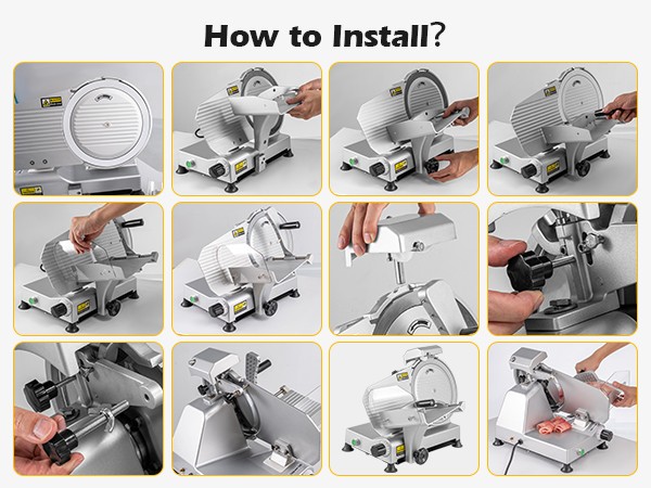 TECSPACE 10 inch Commercial Meat Slicer, 180 W Electric Meat Slicer Machine