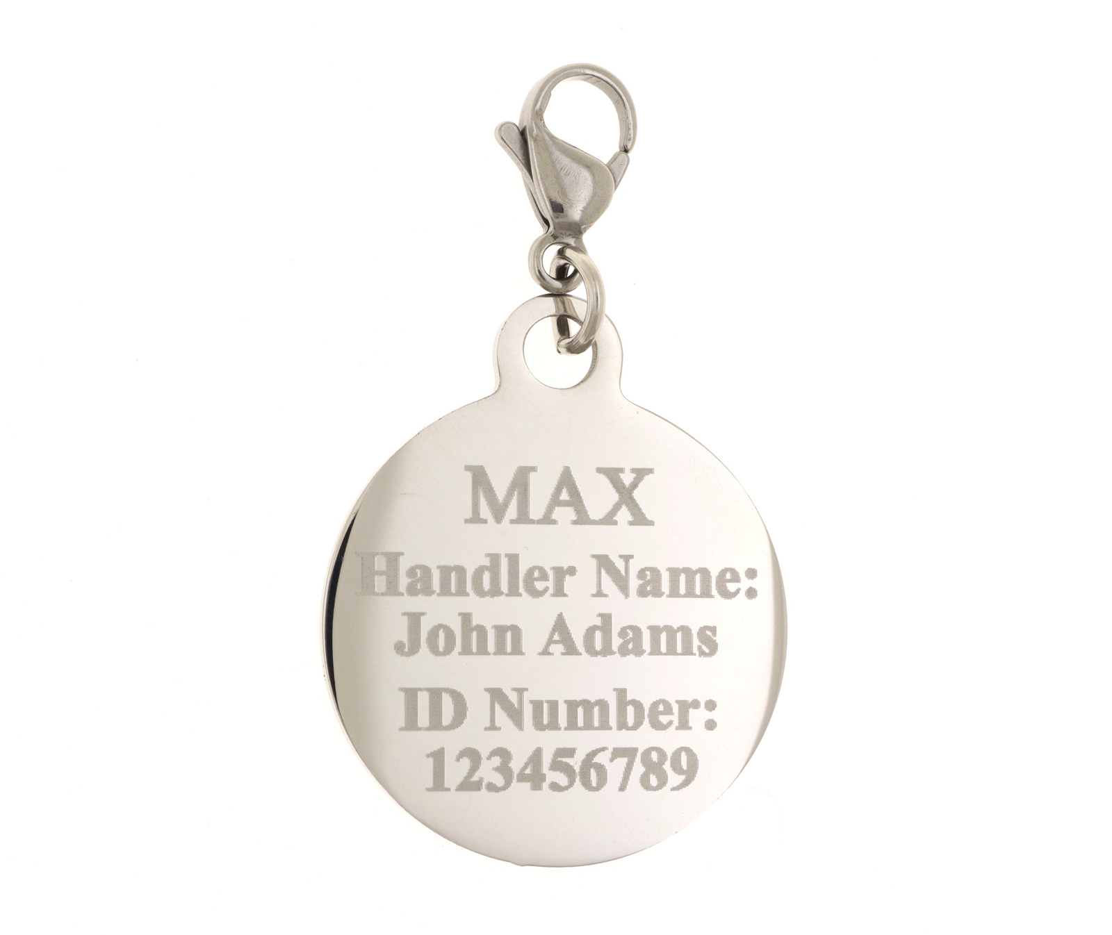 Custom Engraving Service Dog Tag w/ Red Medical Alert Symbol 1.25" Pet ID Tag
