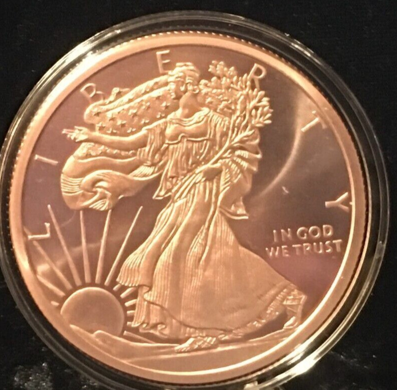 5 oz. WALKING LIBERTY  Copper Round Coin  in CAPSULE