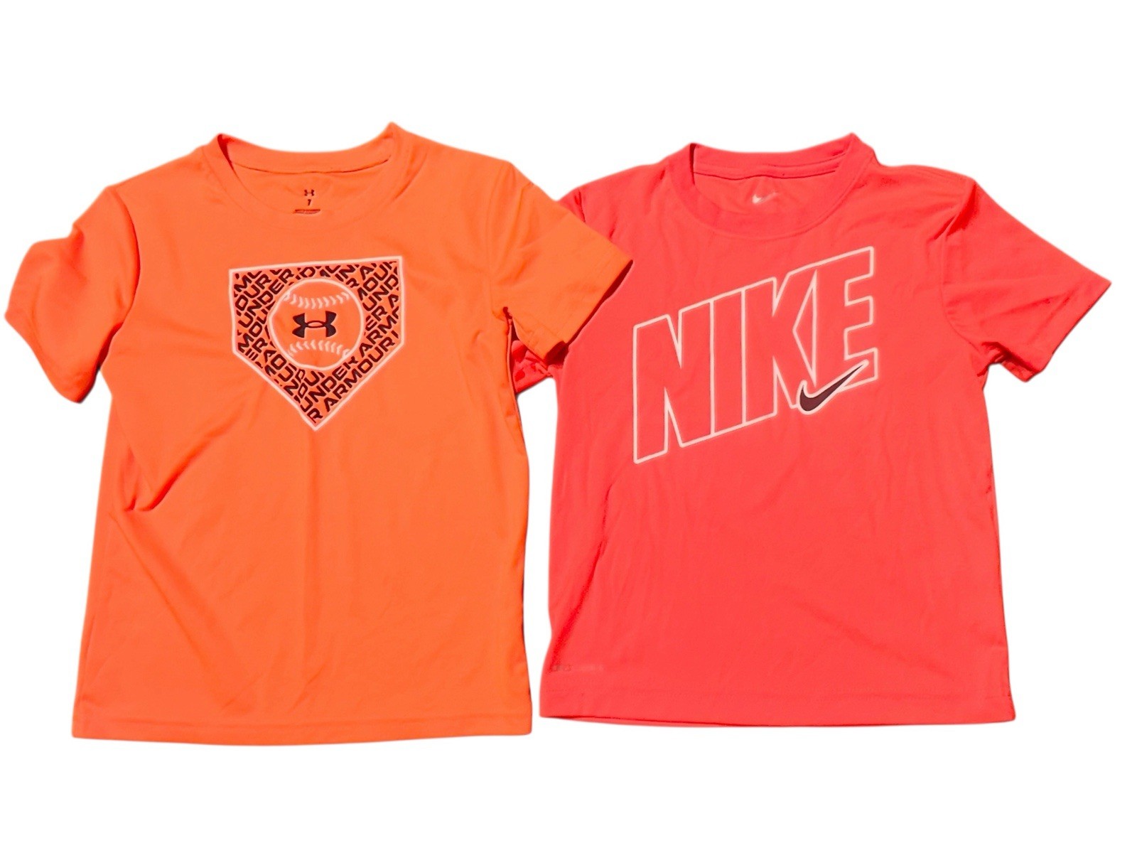 Lot Of 4 Under Armour Nike Sz 7 Boys Shirts Hoodie Fitted Loose Coldgear