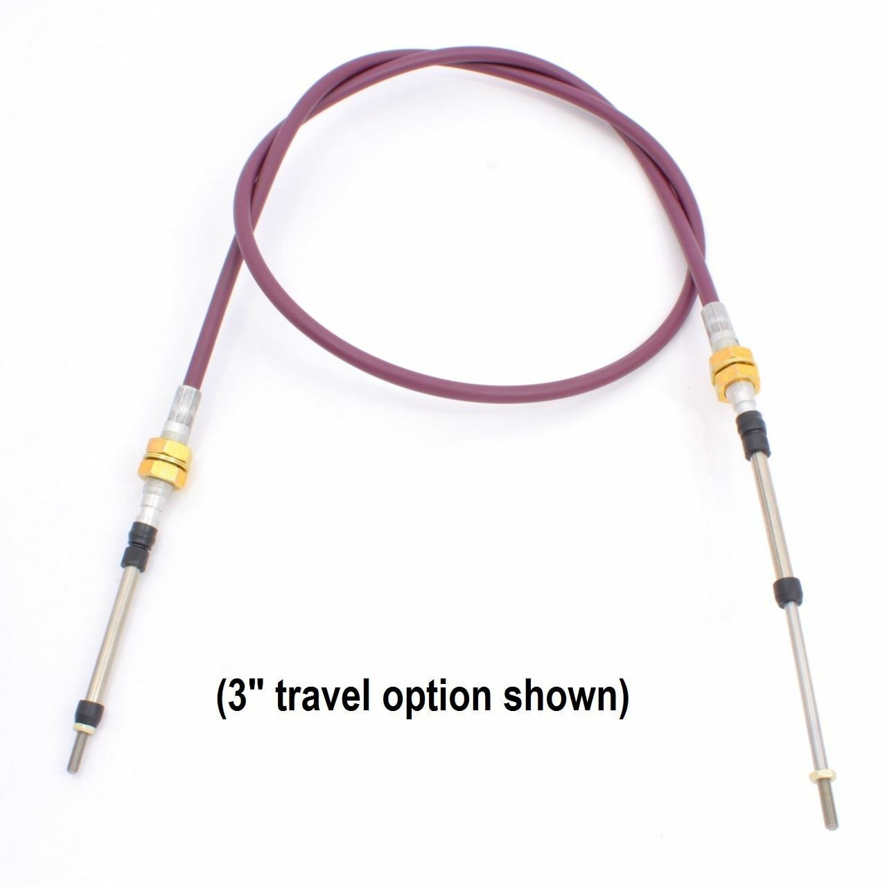 4 Series Push-Pull Cable,  Combination Hubs, 1/4-28 Rods, (choose travel option)