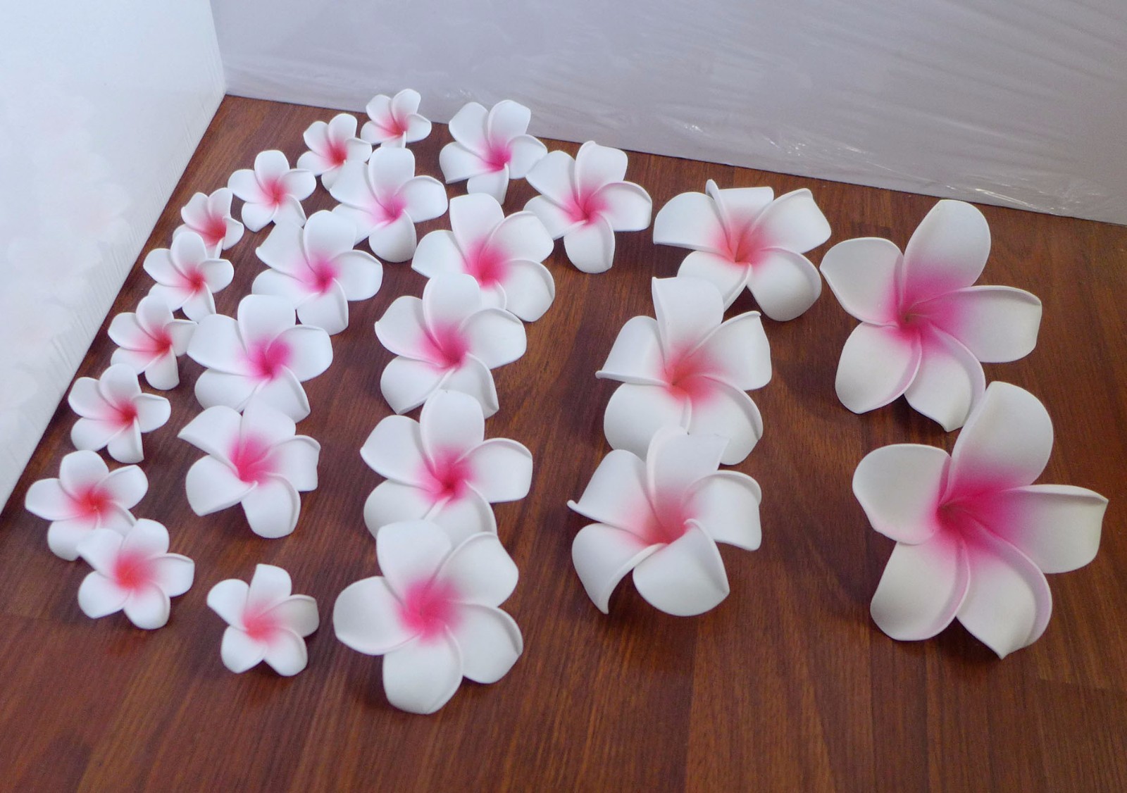 25 Pieces Artificial Foam Pink Plumeria Floating Flower Heads wedding Decoration
