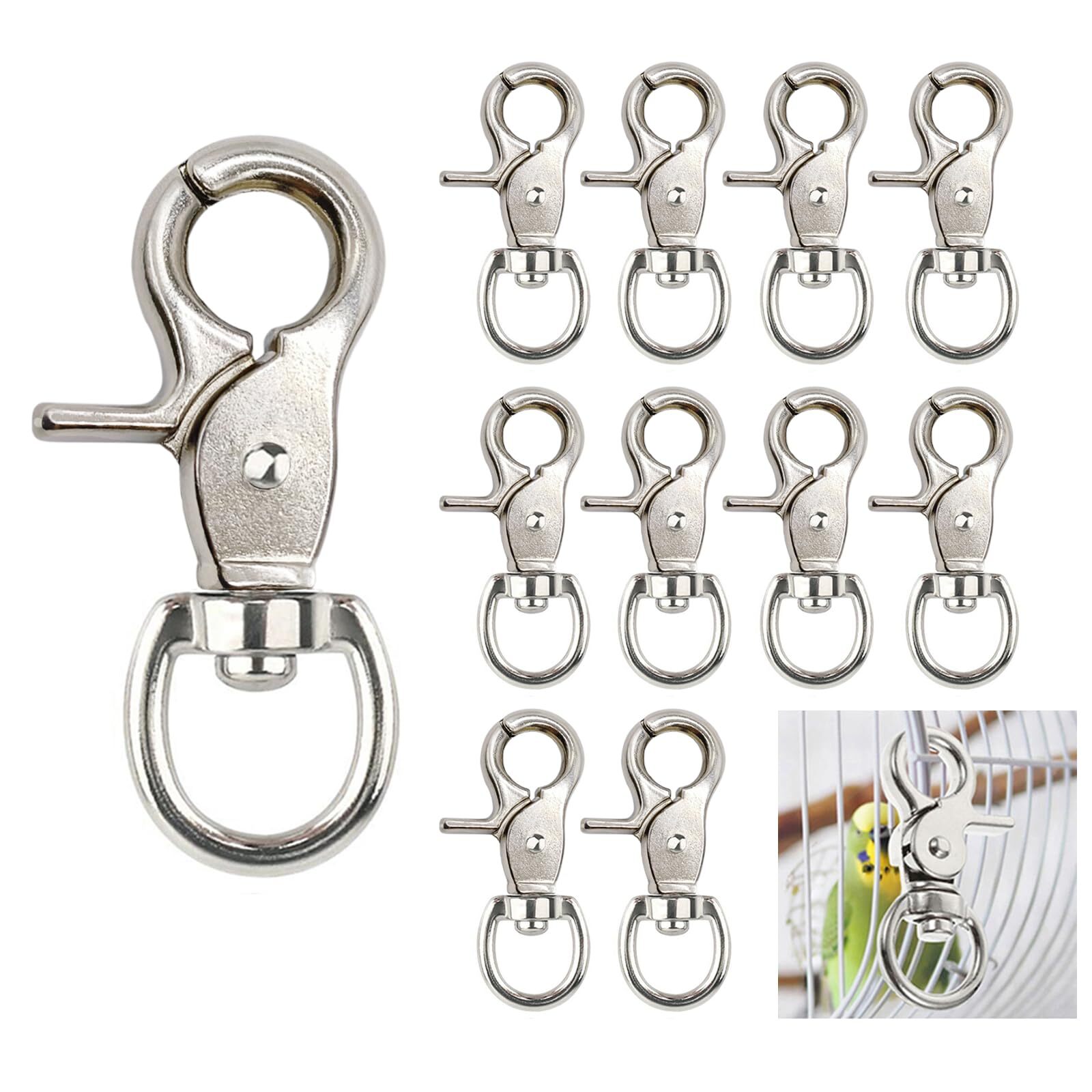 10PCS Trigger Snap Hooks 2.32'' x 0.82'' Heavy Duty Swivel Snap Hooks Metal C...