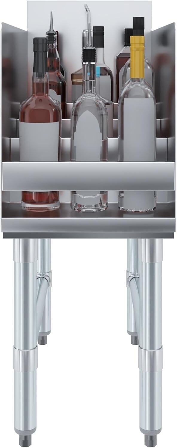 4-Tier Stainless Steel Liquor Display Rack | Commercial Bar Bottle Organizer