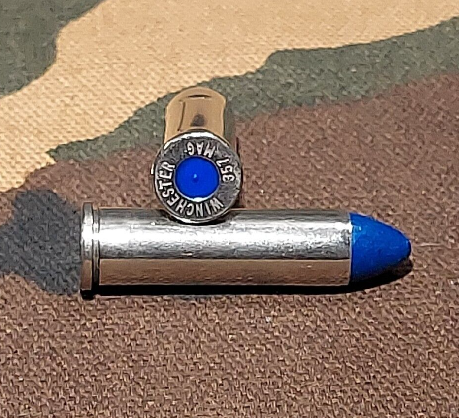 357 MAGNUM SNAP CAPS SET OF 6, NICKEL AND BLUE, REAL 125gr WEIGHT!!!