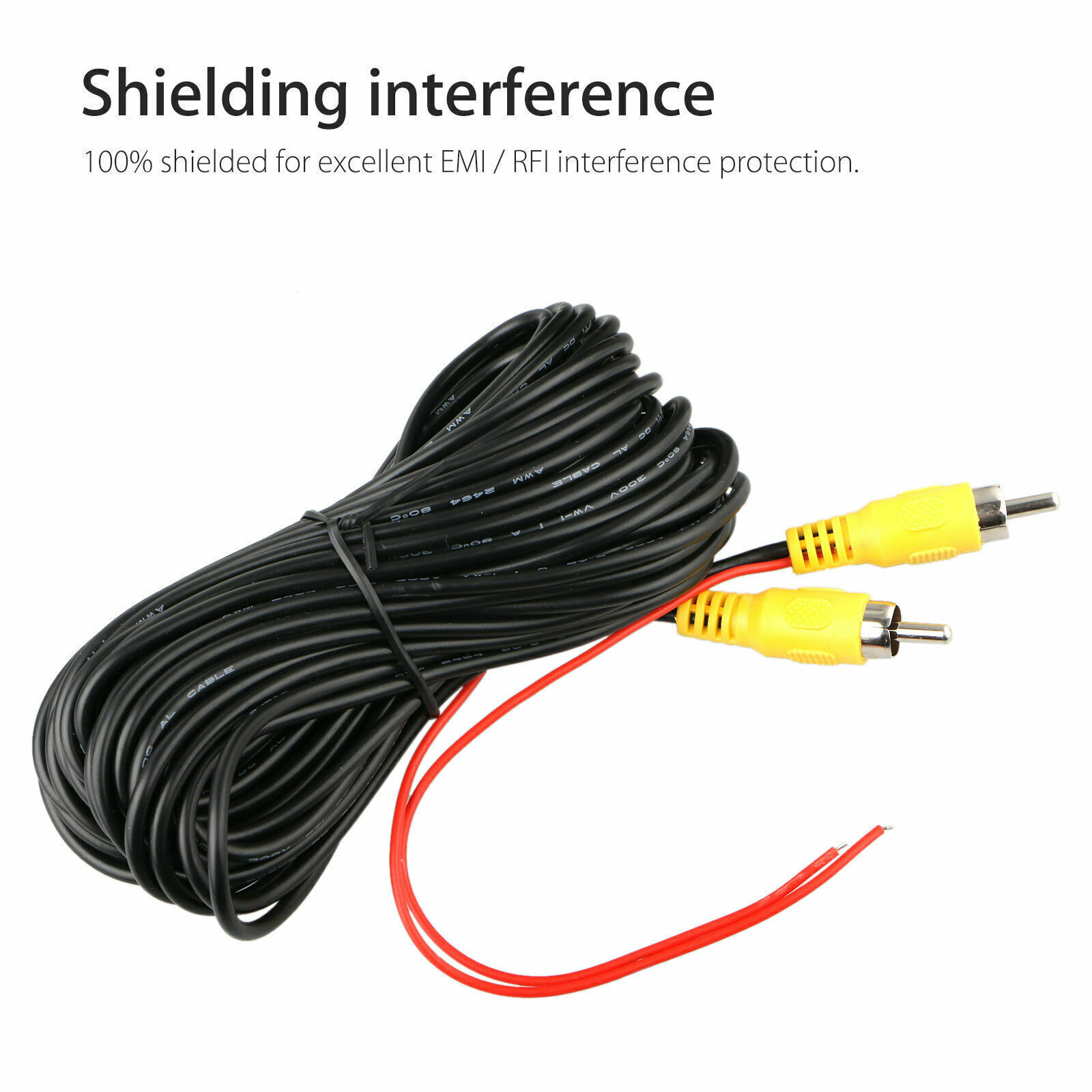 32ft Car Video RCA Extension Cable for Rear View Backup Camera & Detection Wire