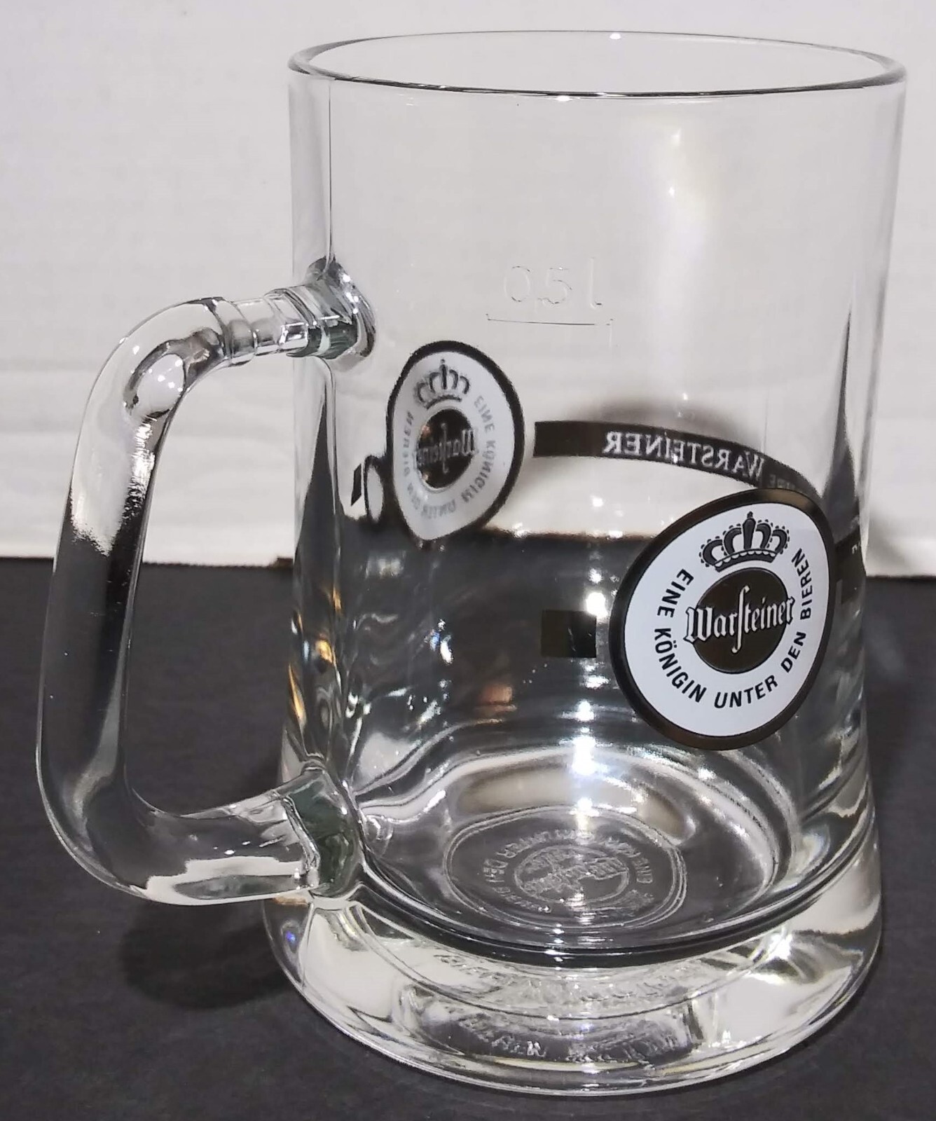 Warfteiner Beer Mug Stein Eine Konigin Unter Den Bieren .5L Glass German Beer