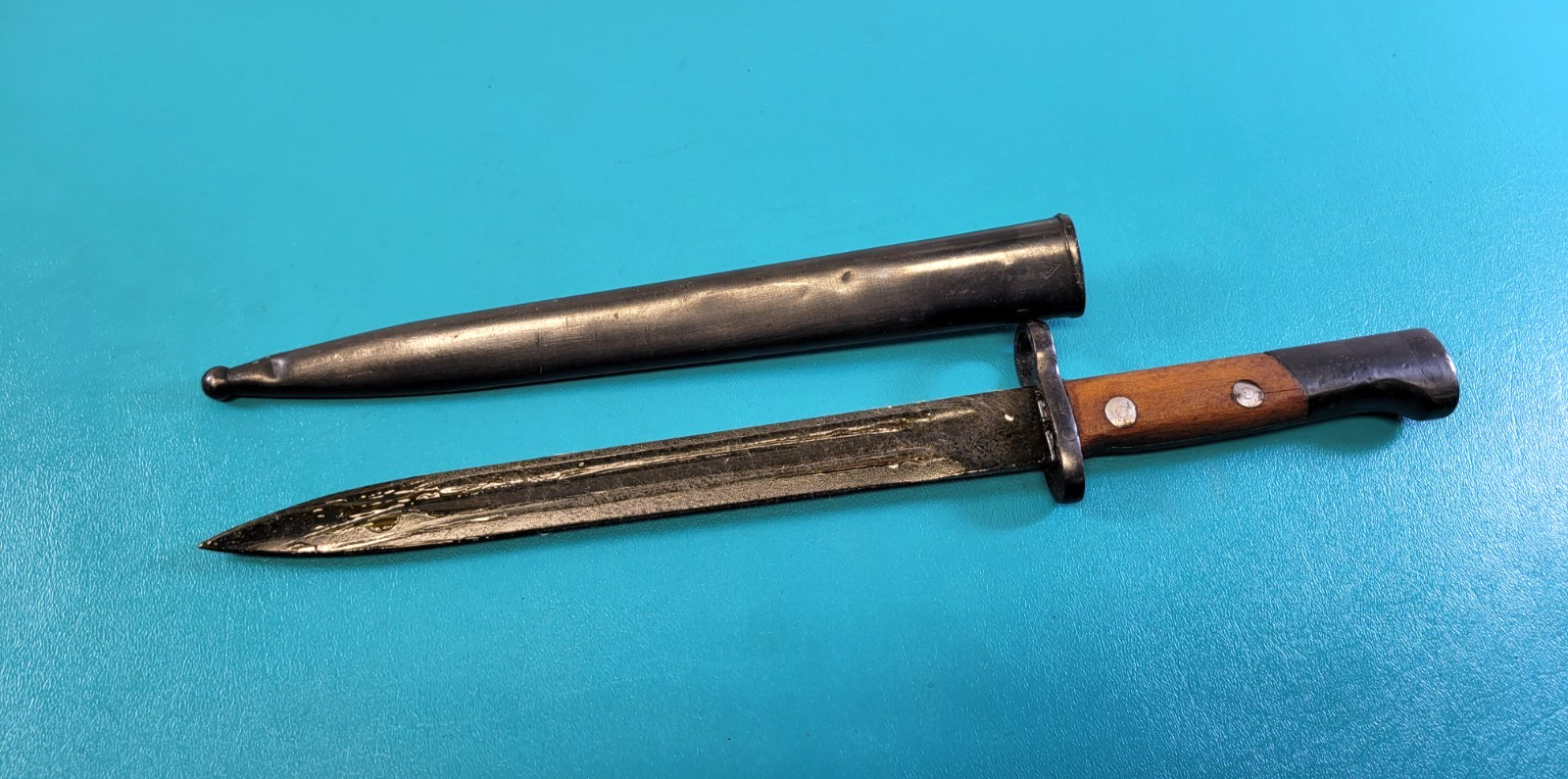 Yugoslavian 1948 Rifle Bayonet Knife + Sheath Factory 44 Matching S/N# TR1217