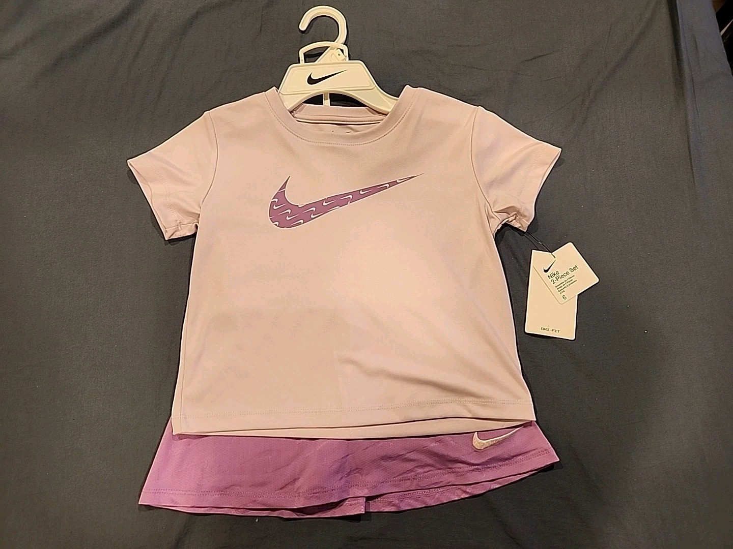 Nike Girls 2-piece Set Dri-fit Rush Fuchsia Sz 6 Nwt