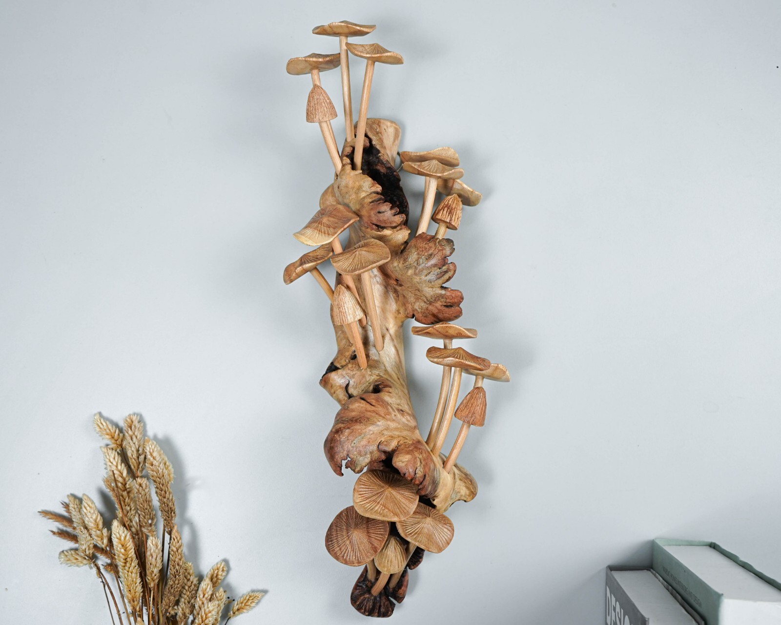 15" Large Mushroom Wall Art, Wall Hanging, Handmade, Statue, Wall Decoration