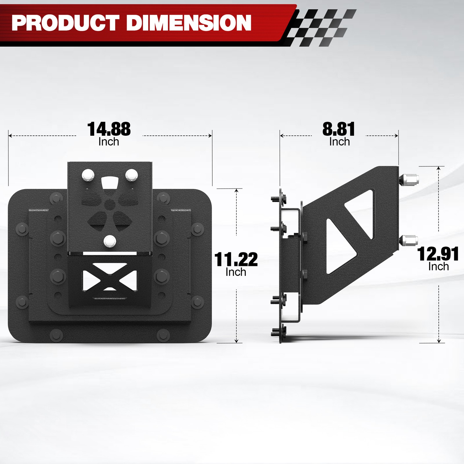 Adjustable Tailgate Spare Tire Carrier Mount Fit 2007-2018 Wrangler JK/JKU