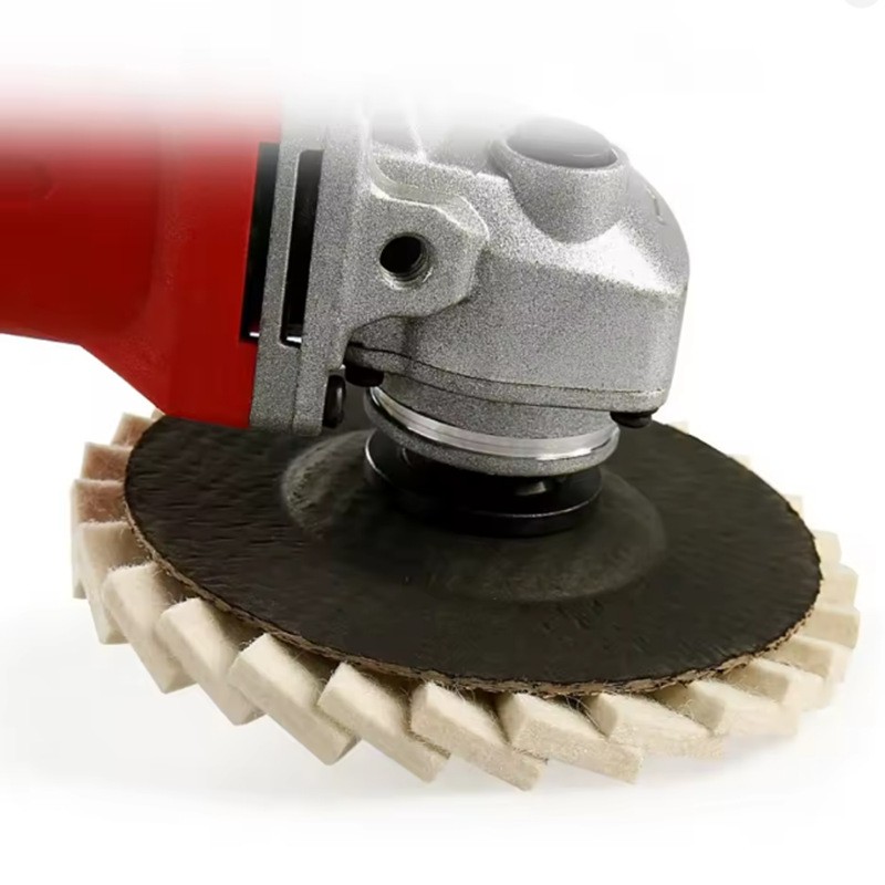 3pcs 5" Wool Polishing Wheels Buffer Pads Flap Felt Polishing Finishing Disc US