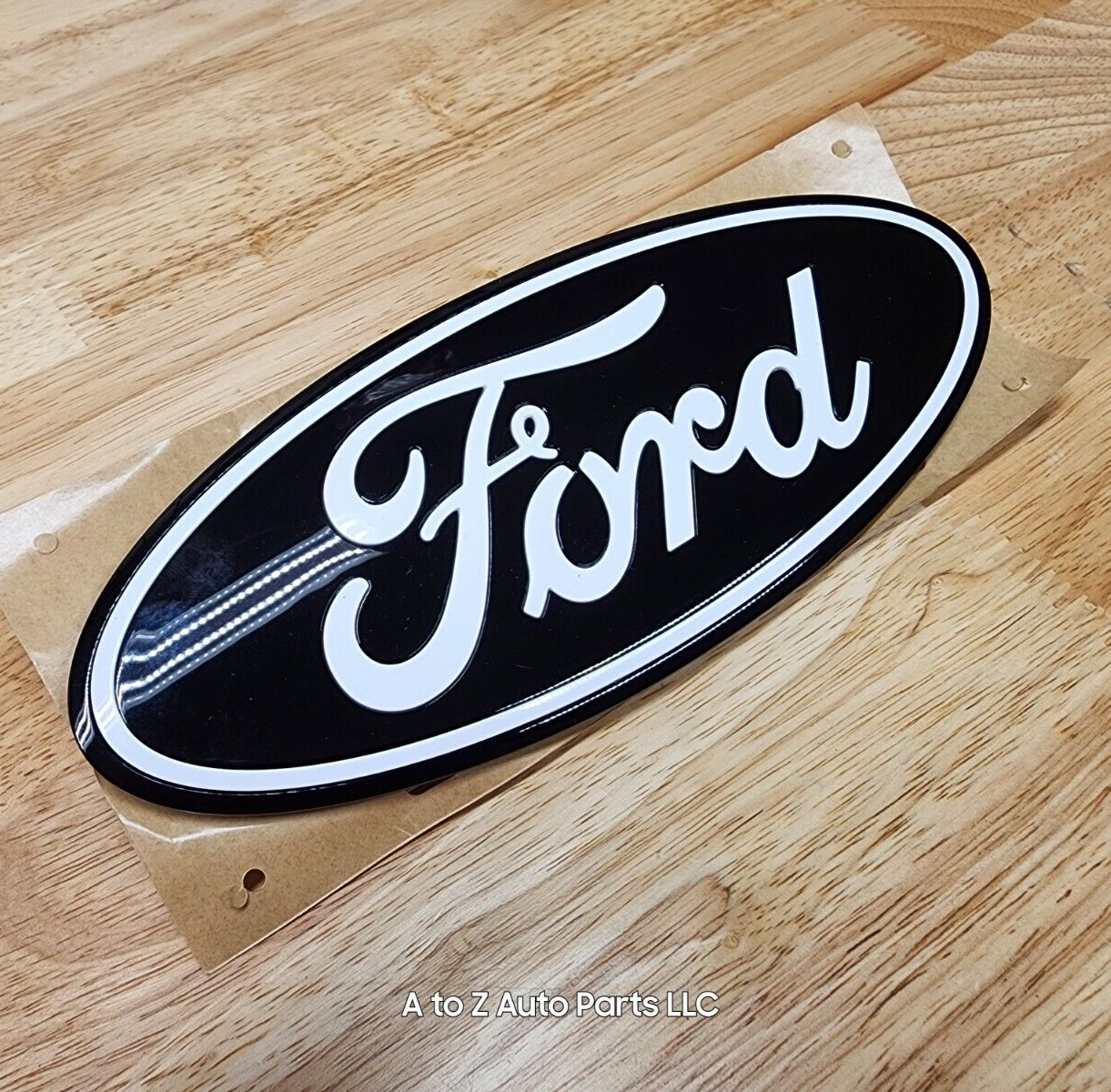 NEW 2024 Ford F-150 Black/White Lettering Oval Tailgate Emblem, OEM