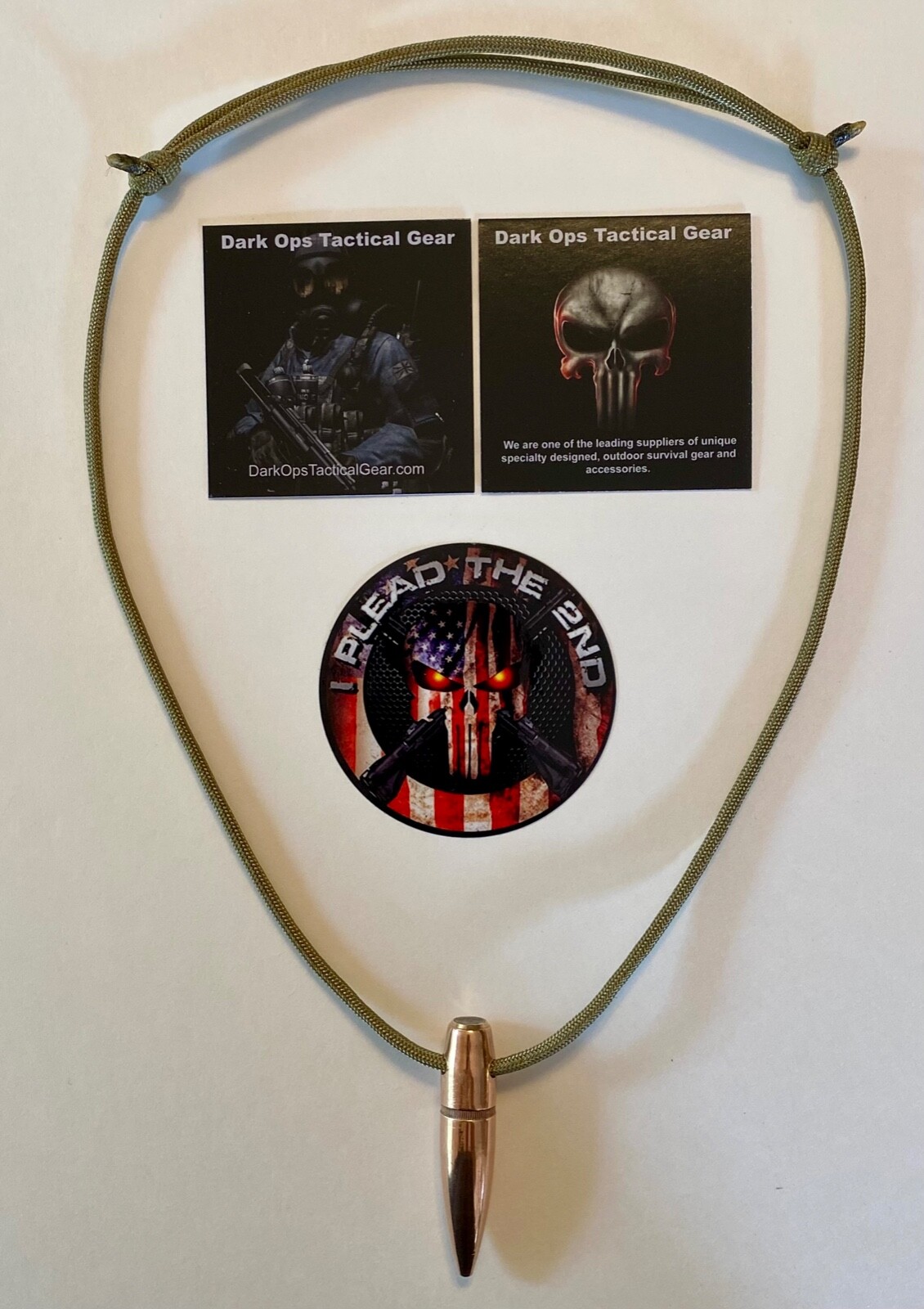 50 Cal Sniper HOG TOOTH  Paracord ...Necklace ...+ 1 Decal     ...Desert Tan