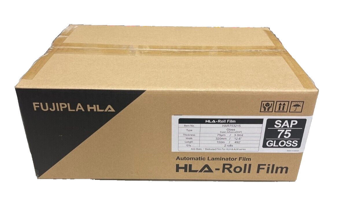 FujiPla HLA & ALM Laminating Film Rolls 3 mil Gloss 12.6" X 492'  - 2rolls