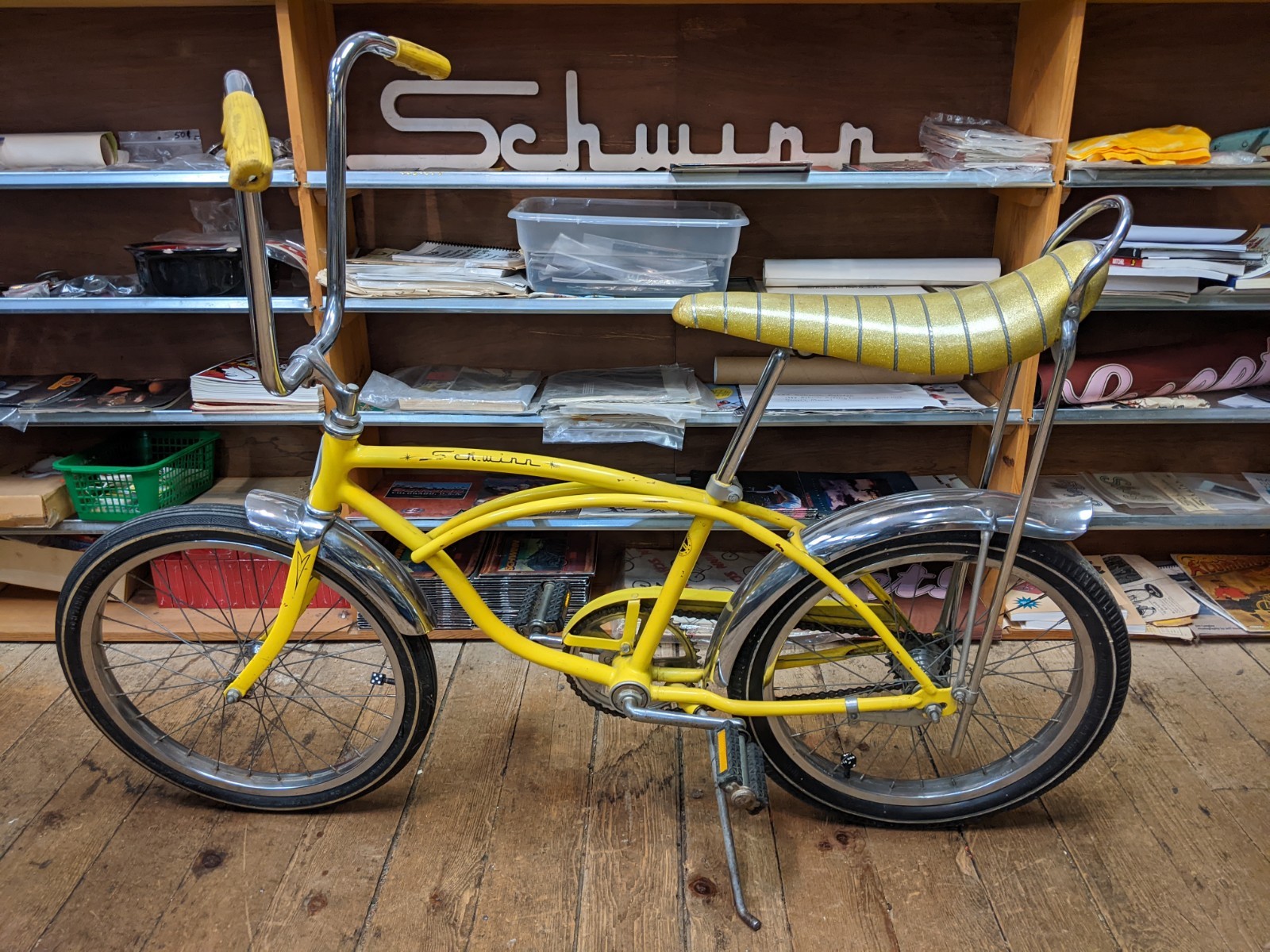 Original HK August 1974 Kool Yellow Schwinn Stingray 20" Single Speed Coaster