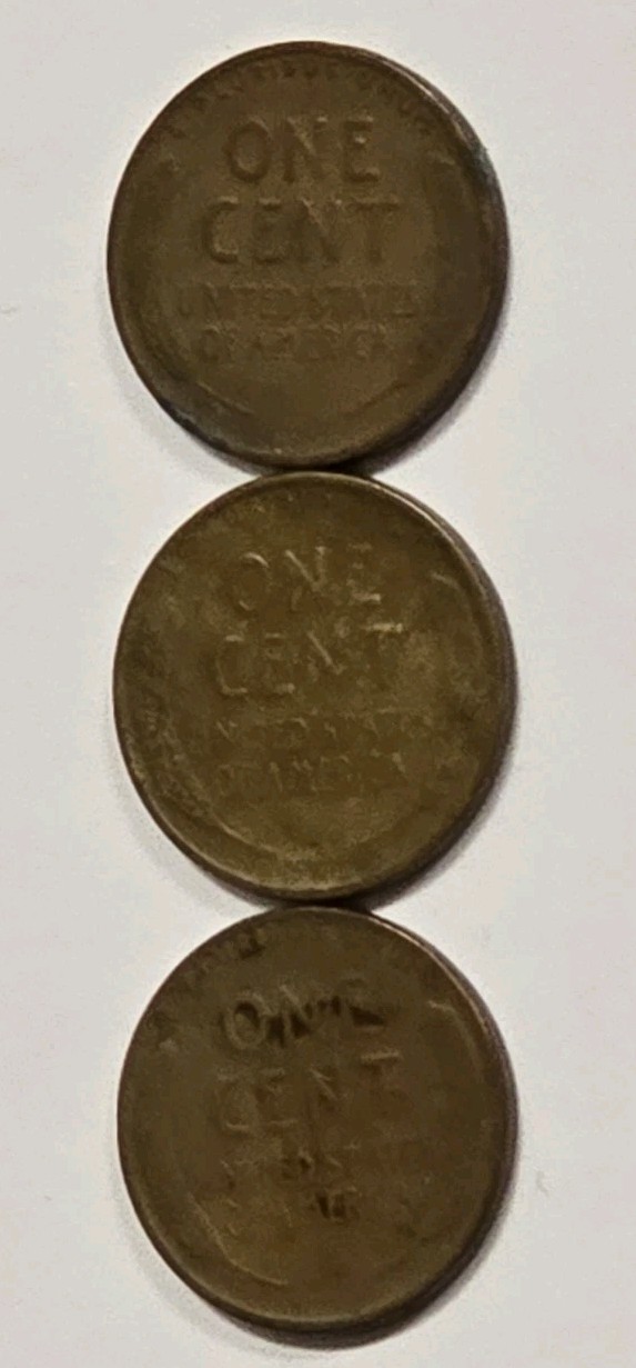 1323133P283 PHILLY MINT KEY DATE TRIO 1931-1933 WHEAT PENNIES LINCOLN CENT COINS