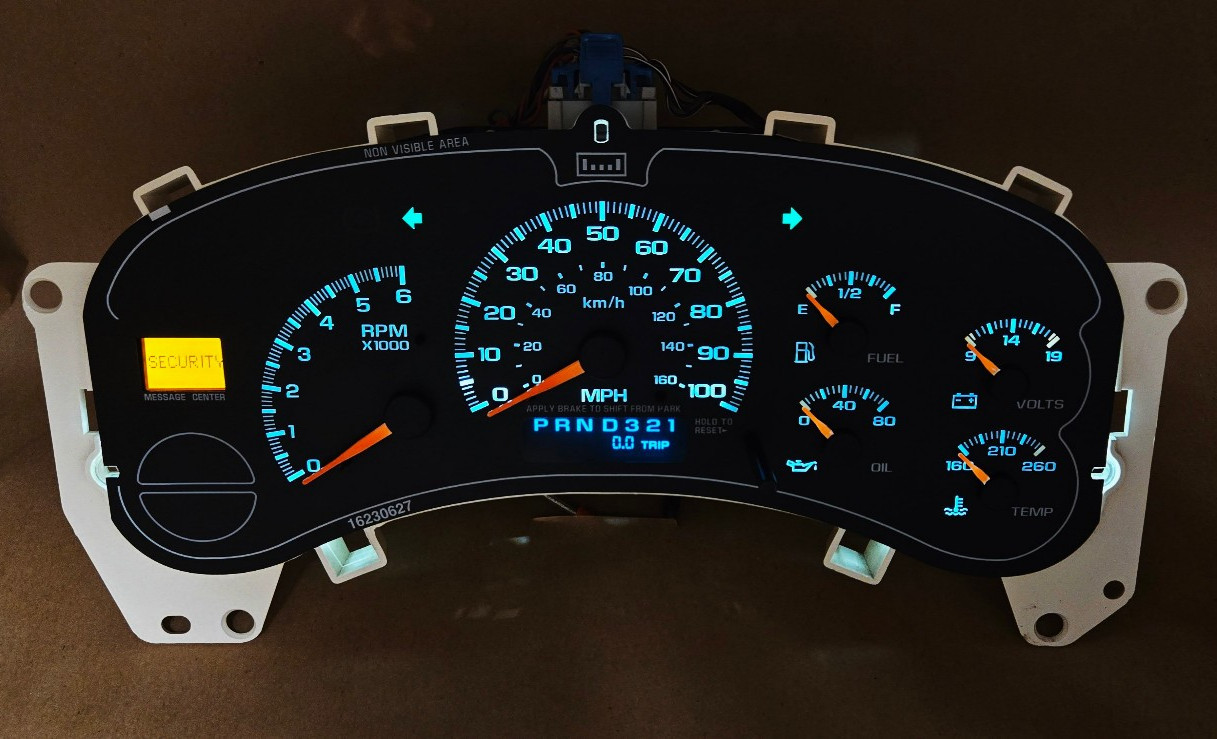 99-02 SILVERADO SIERRA TAHOE INSTRUMENT GAUGE CLUSTER SPEEDOMETER *MILES PROGRAM