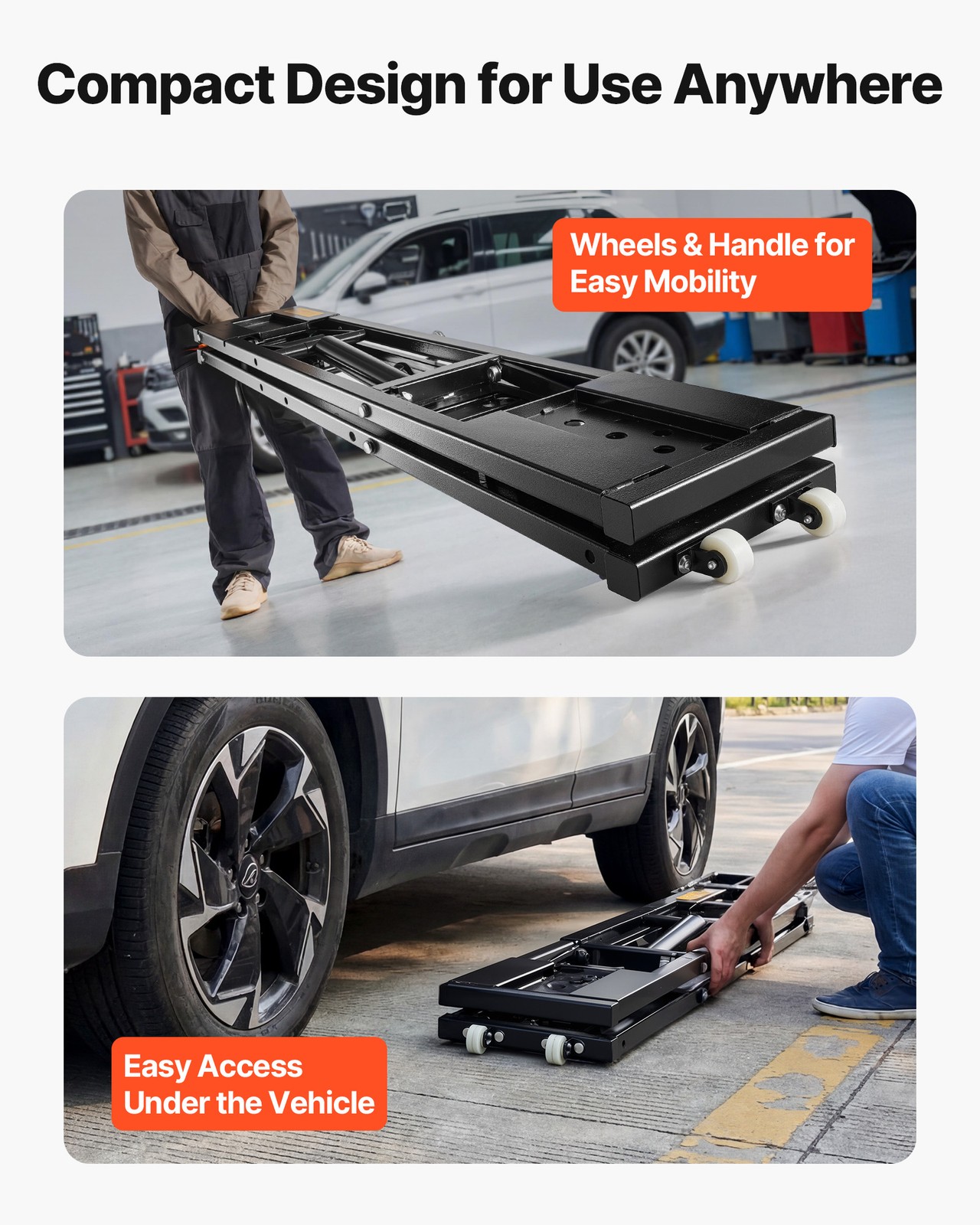 VEVOR Portable Car Lift 7000 lbs Car Lift System Jack 26.8" Height Home Garage