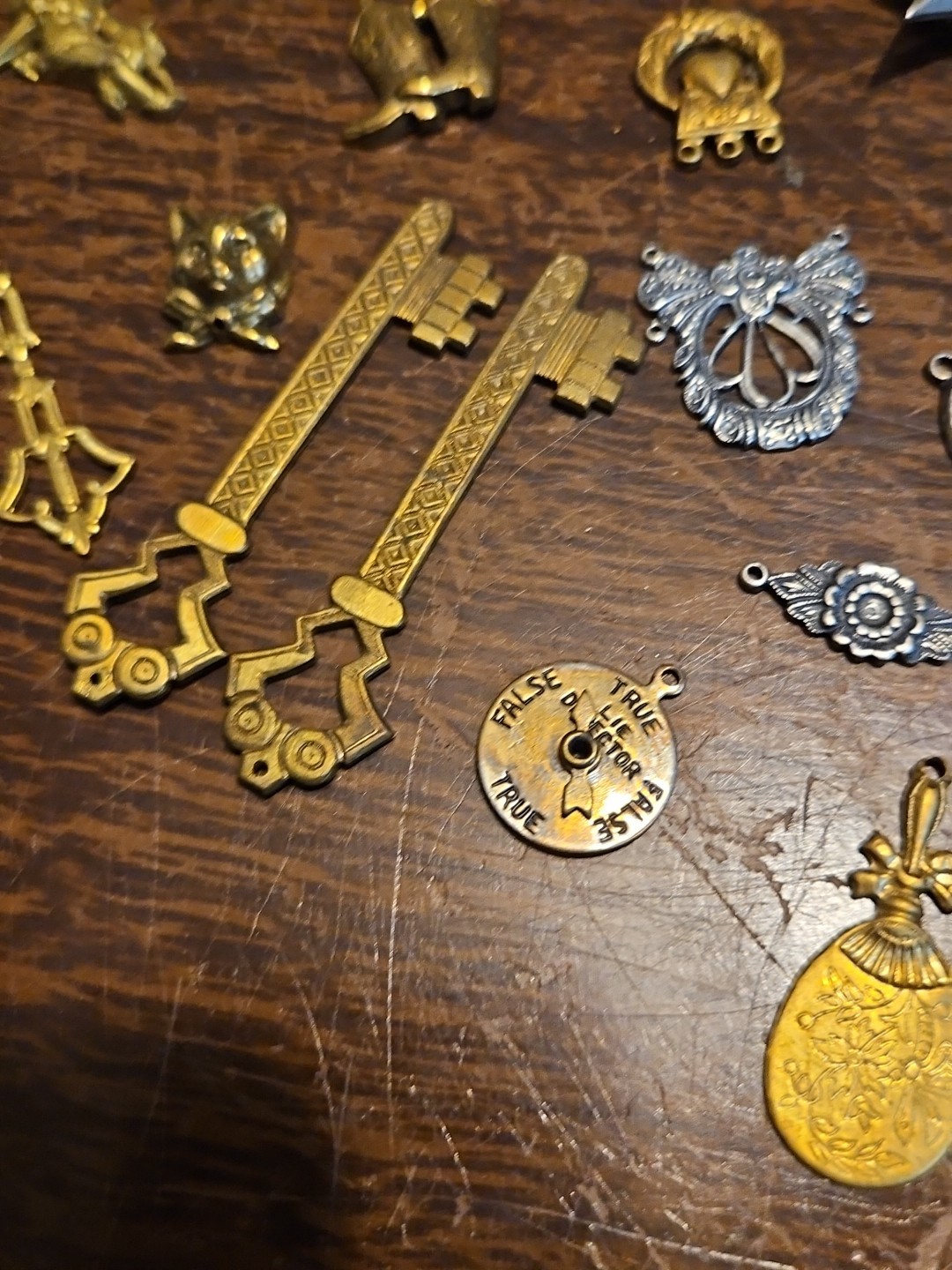 Lot Of 50 Mixed Parts Pcs France Vintage 60s Brass Stampings Findings Jewelry
