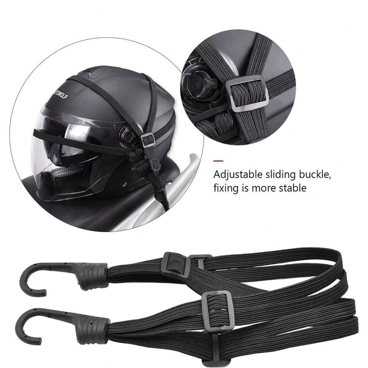 4in1 Elastic Bungee Cords With Hooks For Secure Helmet Bags Motorcycle Cargo Net