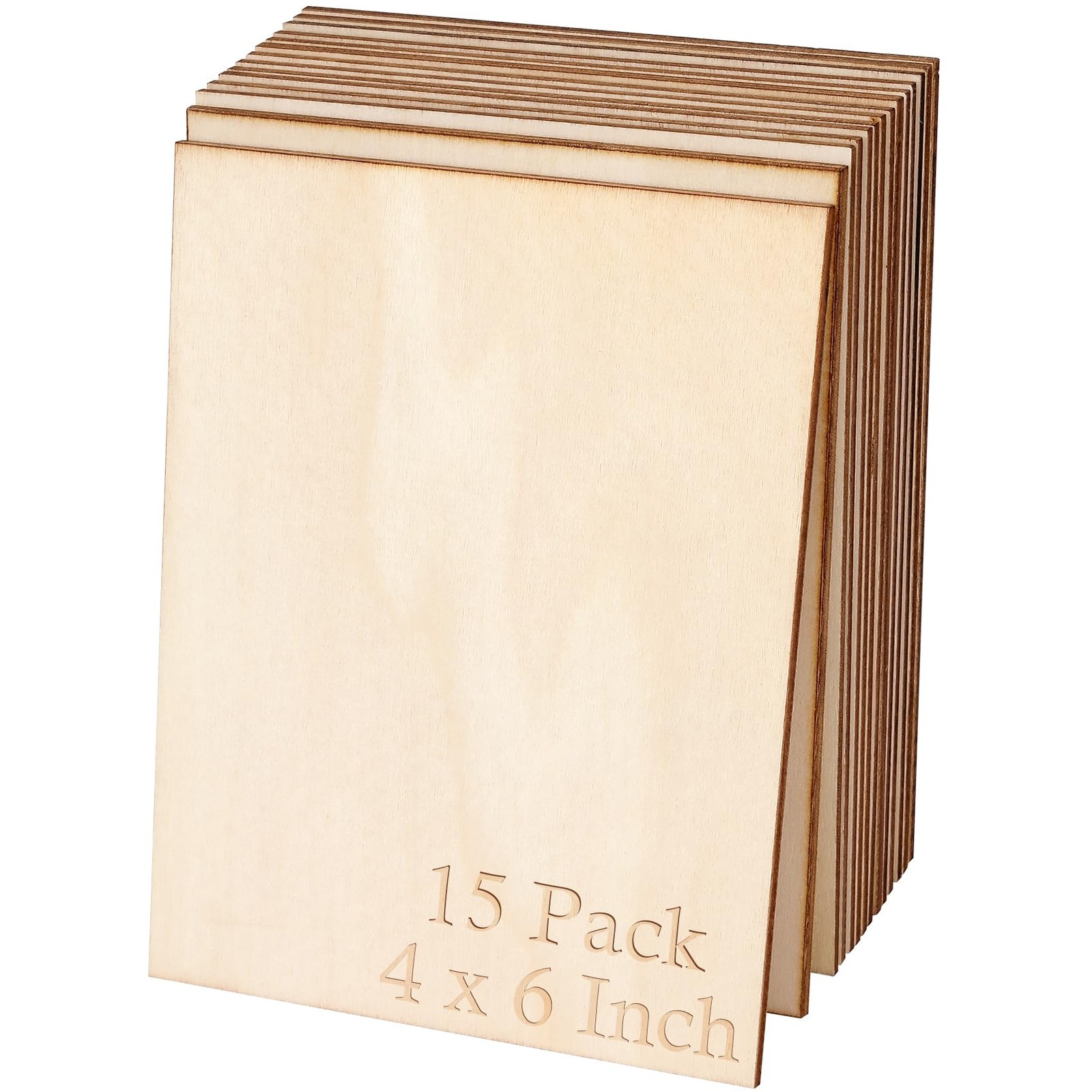 Blisstime 15PCS 4x6 Inch Wood Squares Unfinished 15Pcs, wooden