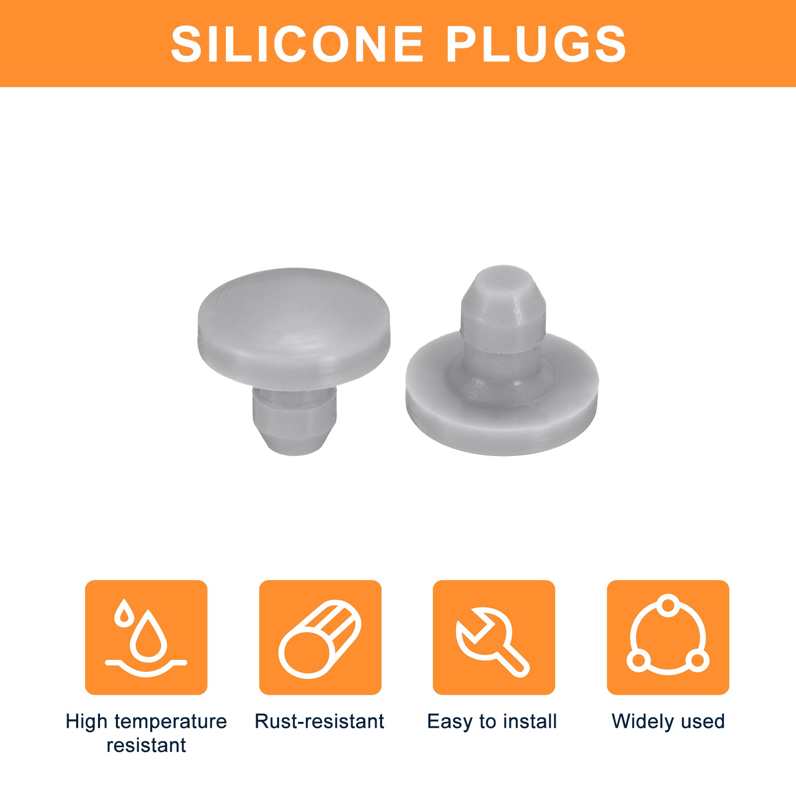 25Pcs Silicone Plugs Rubber Round Hole Plugs for 2.5-3mm Hole Grey