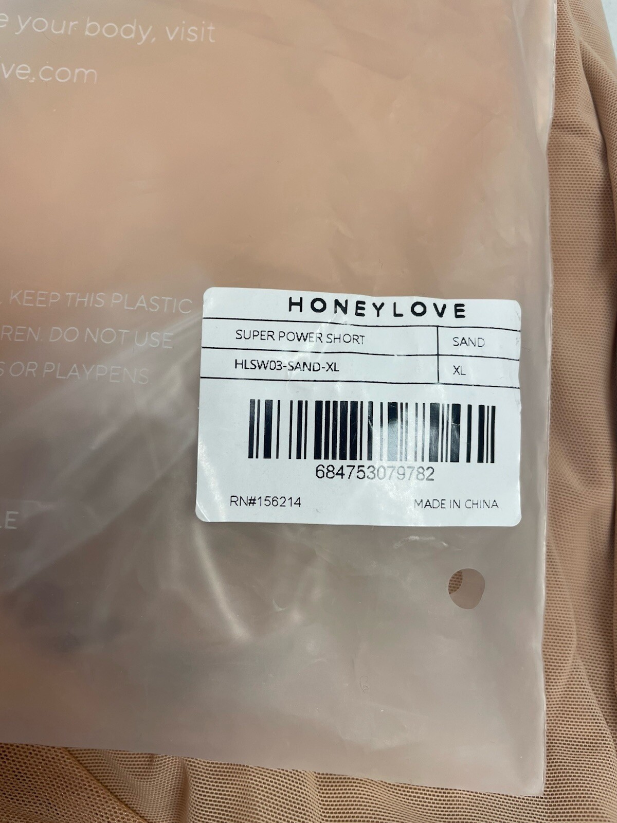 Honeylove SuperPower Short Women's Large Shapewear Sand Sculptwear New W Tags XL